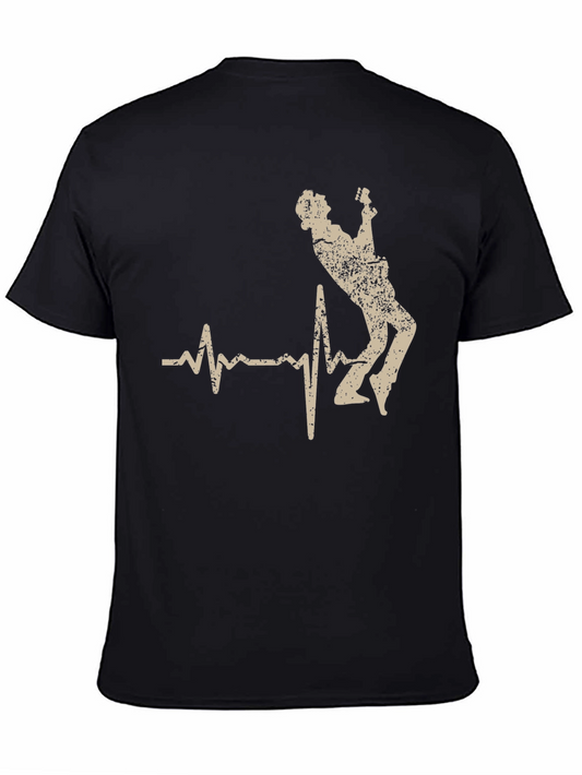 Guitarist Heartbeat Graphic Tee - Rocker Style