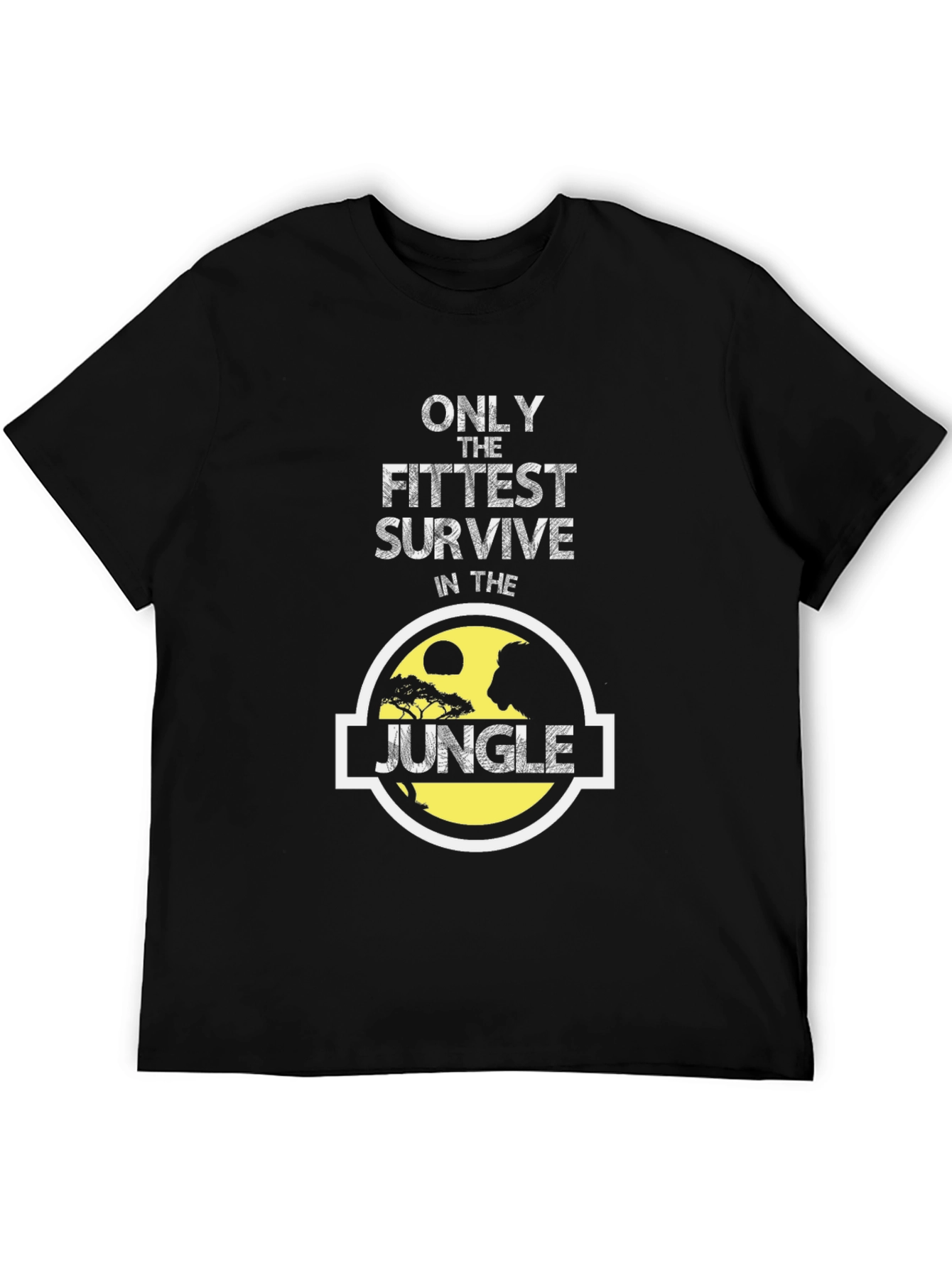 Fittest Survive Jungle Graphic Tee - Black