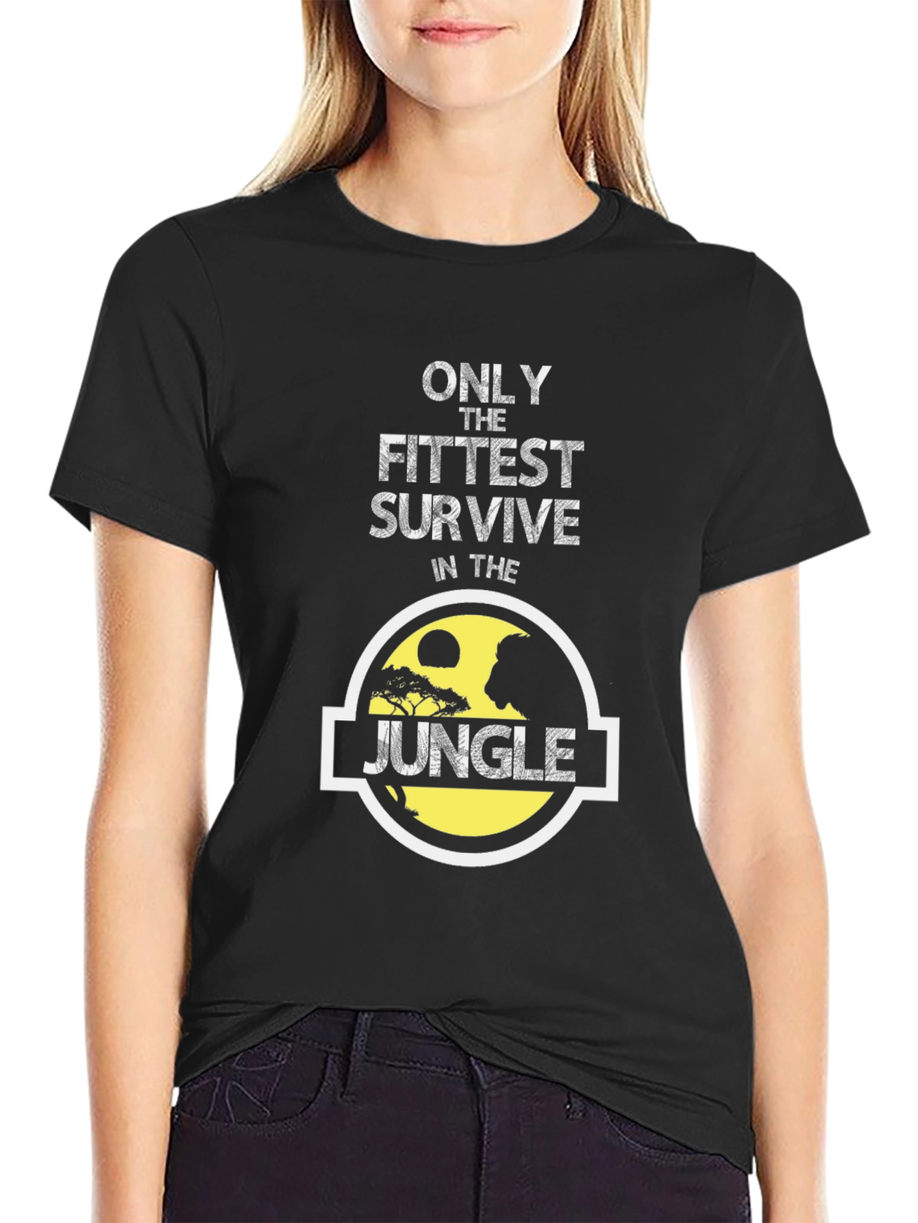 Fittest Survive Jungle Graphic Tee - Black