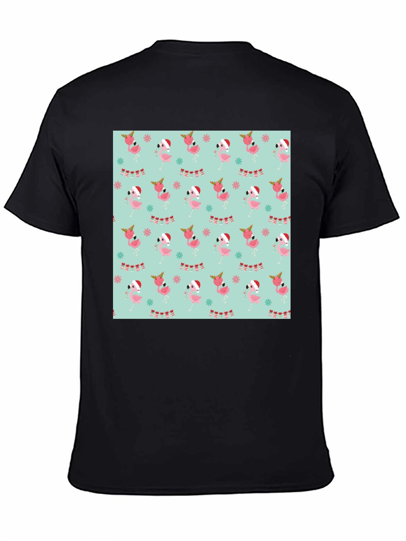 Festive Flamingo Christmas Pattern T-Shirt