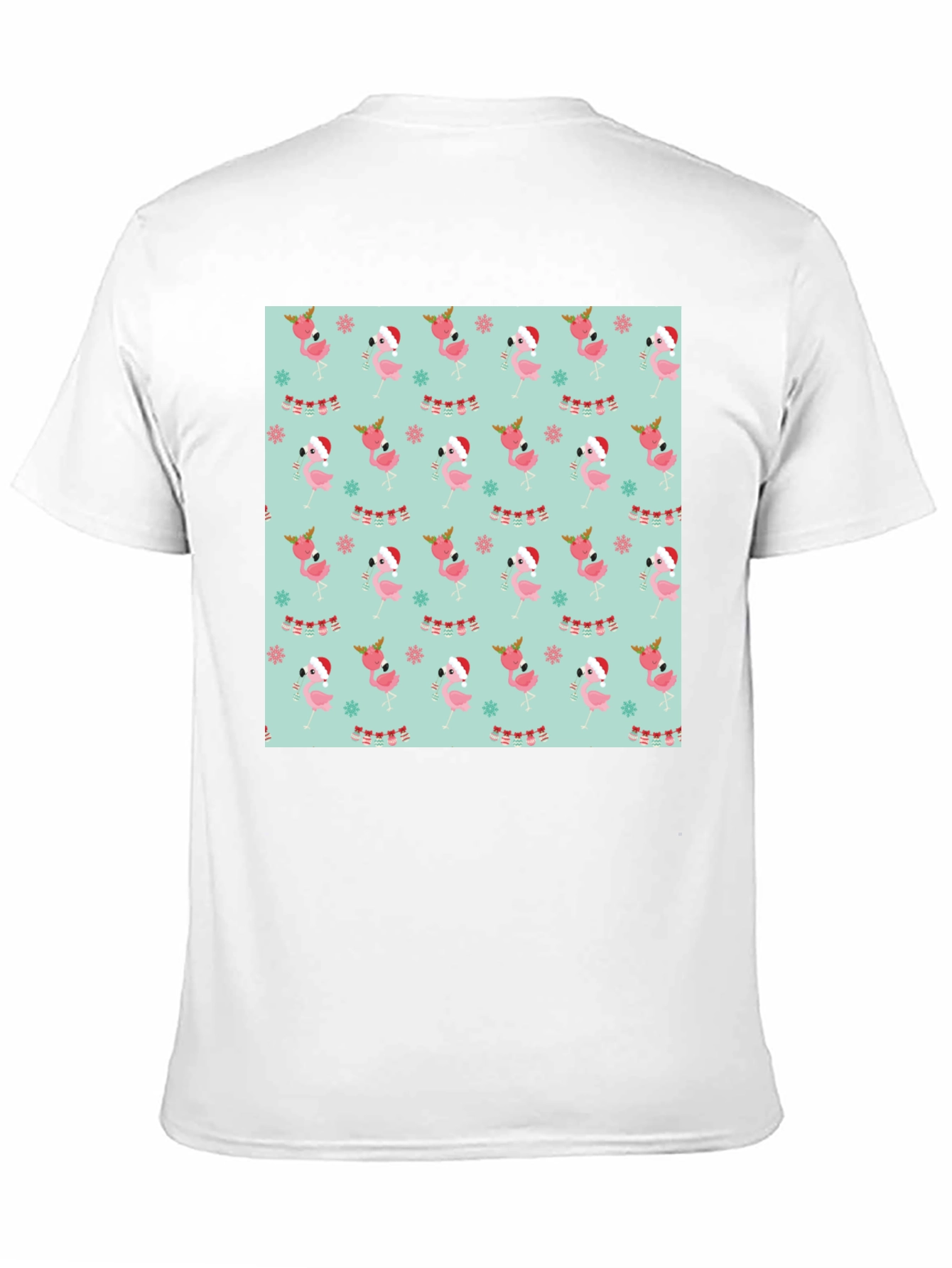 Festive Flamingo Christmas Pattern T-Shirt