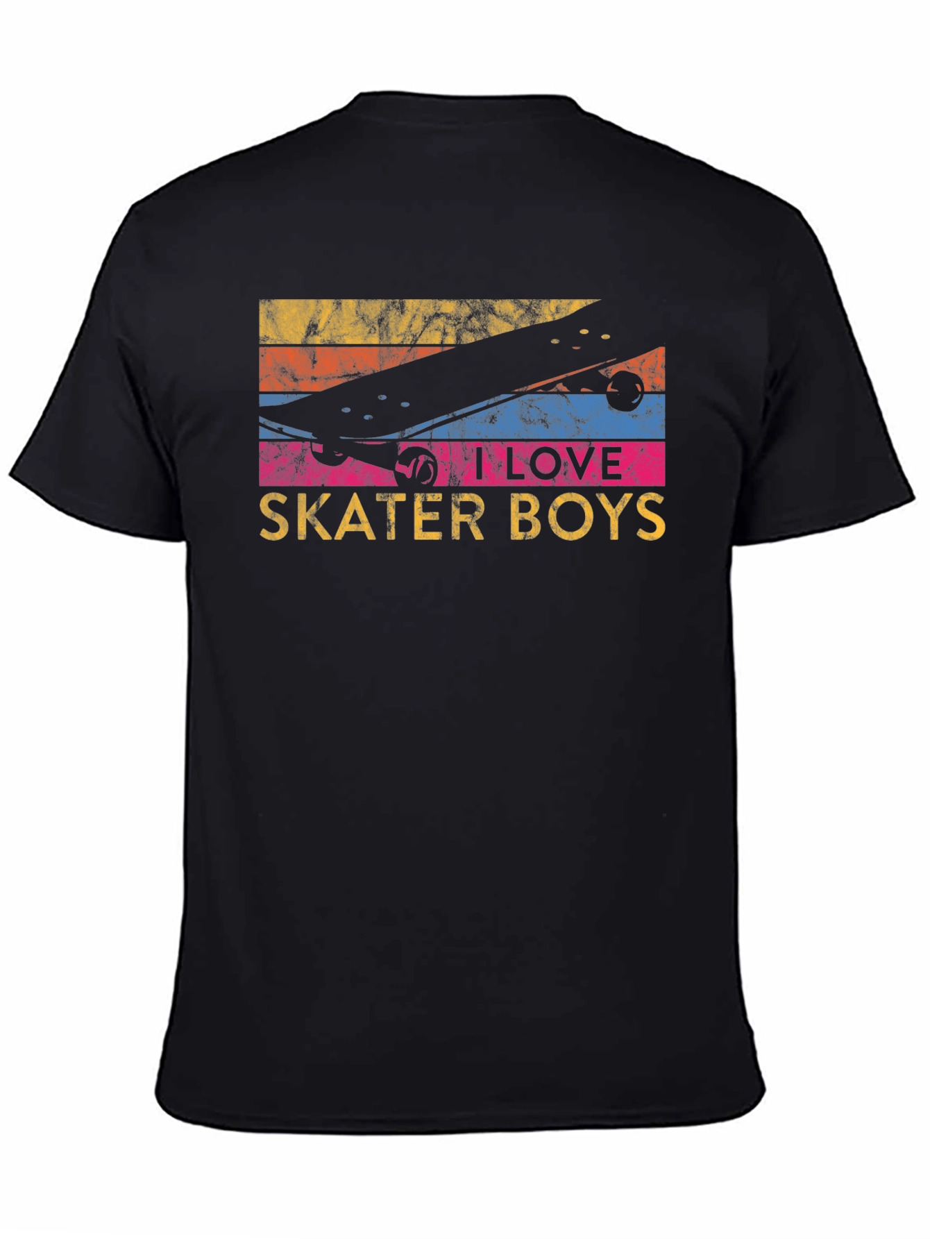 I Love Skater Boys Graphic T-Shirt - Black