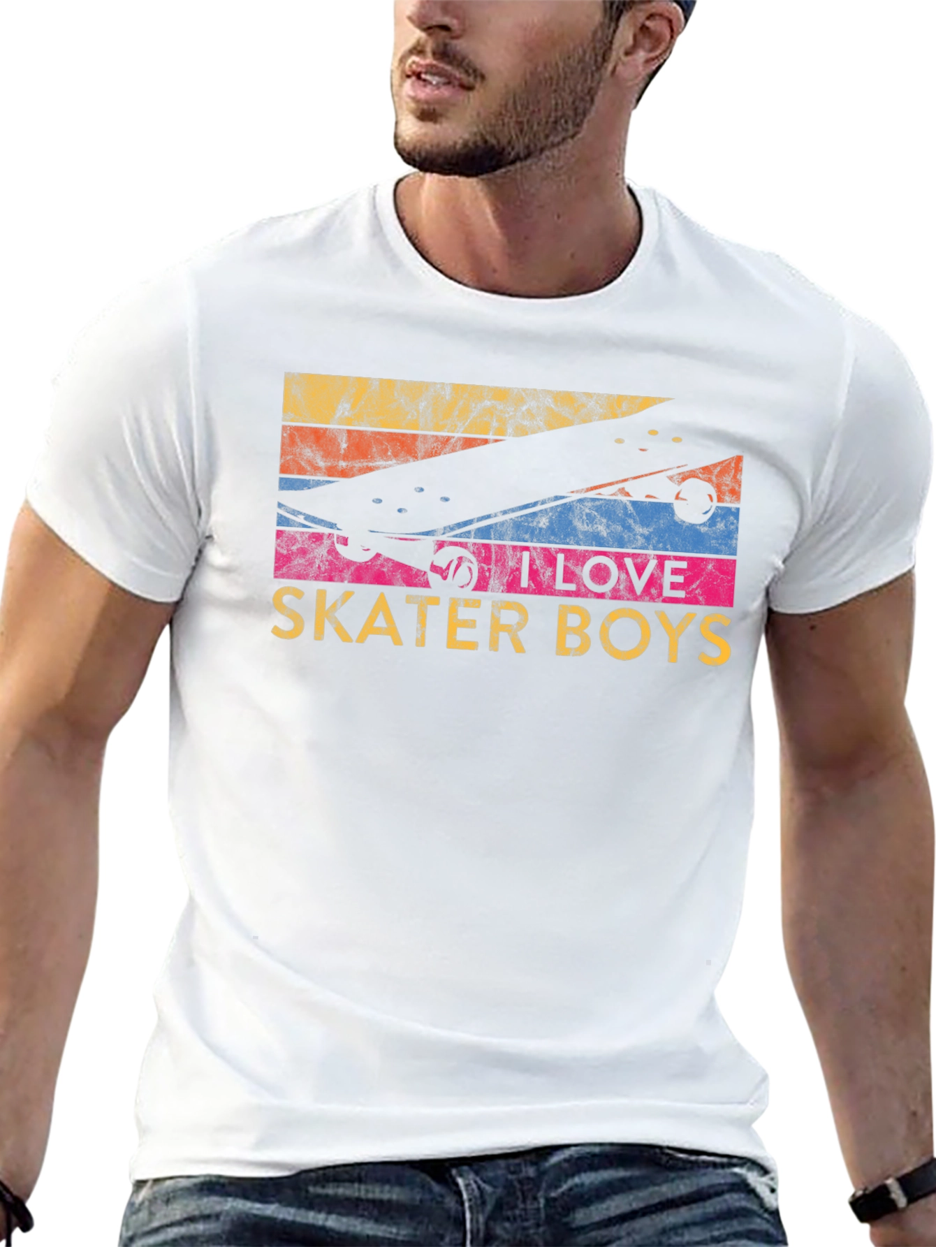 I Love Skater Boys Graphic T-Shirt - Black