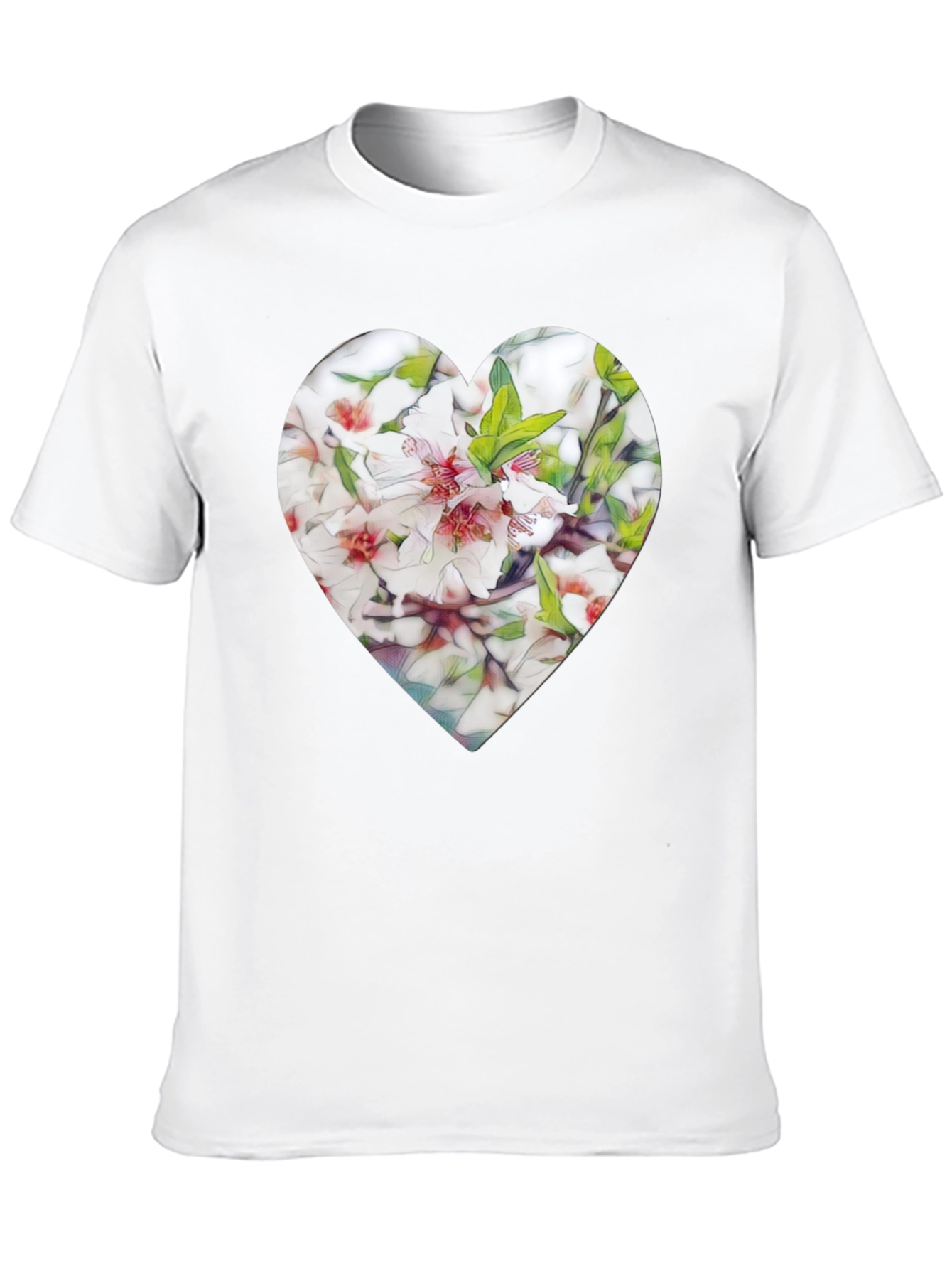 Heart Floral Graphic Tee - Stylish Black T-Shirt