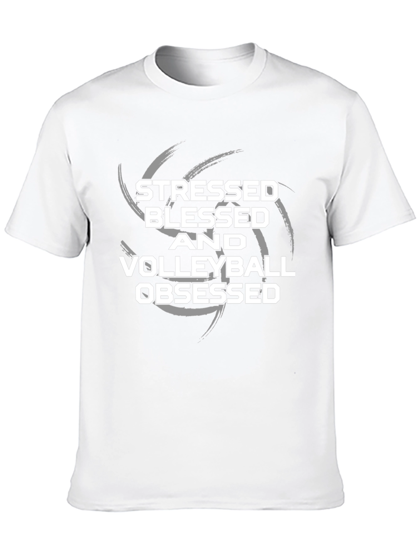 Stressed Blessed Volleyball Obsessed Black T-Shirt