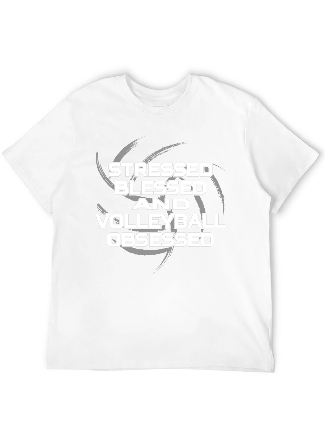 Stressed Blessed Volleyball Obsessed Black T-Shirt