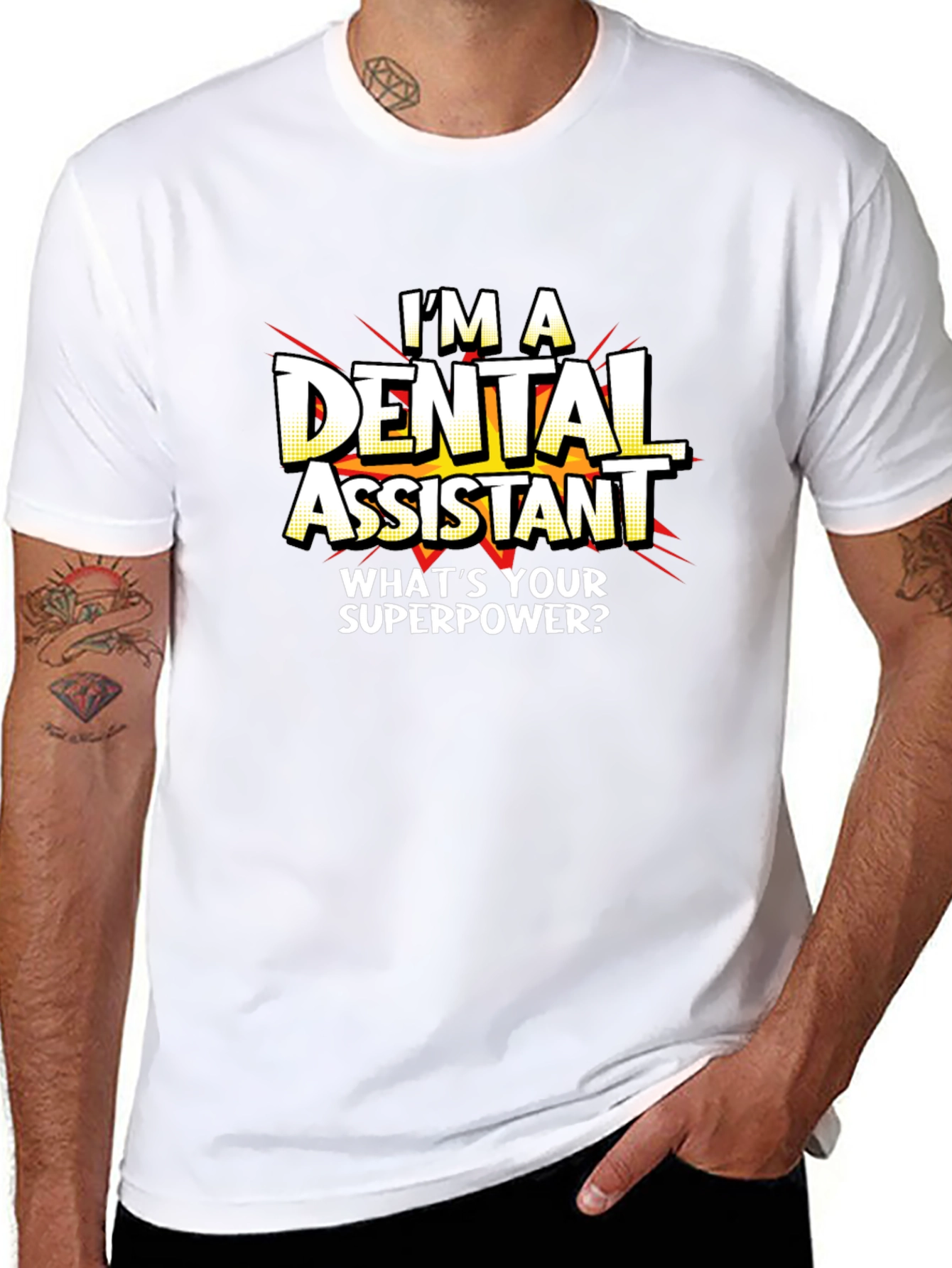 Dental Assistant Superpower T-Shirt - Black Graphic Tee