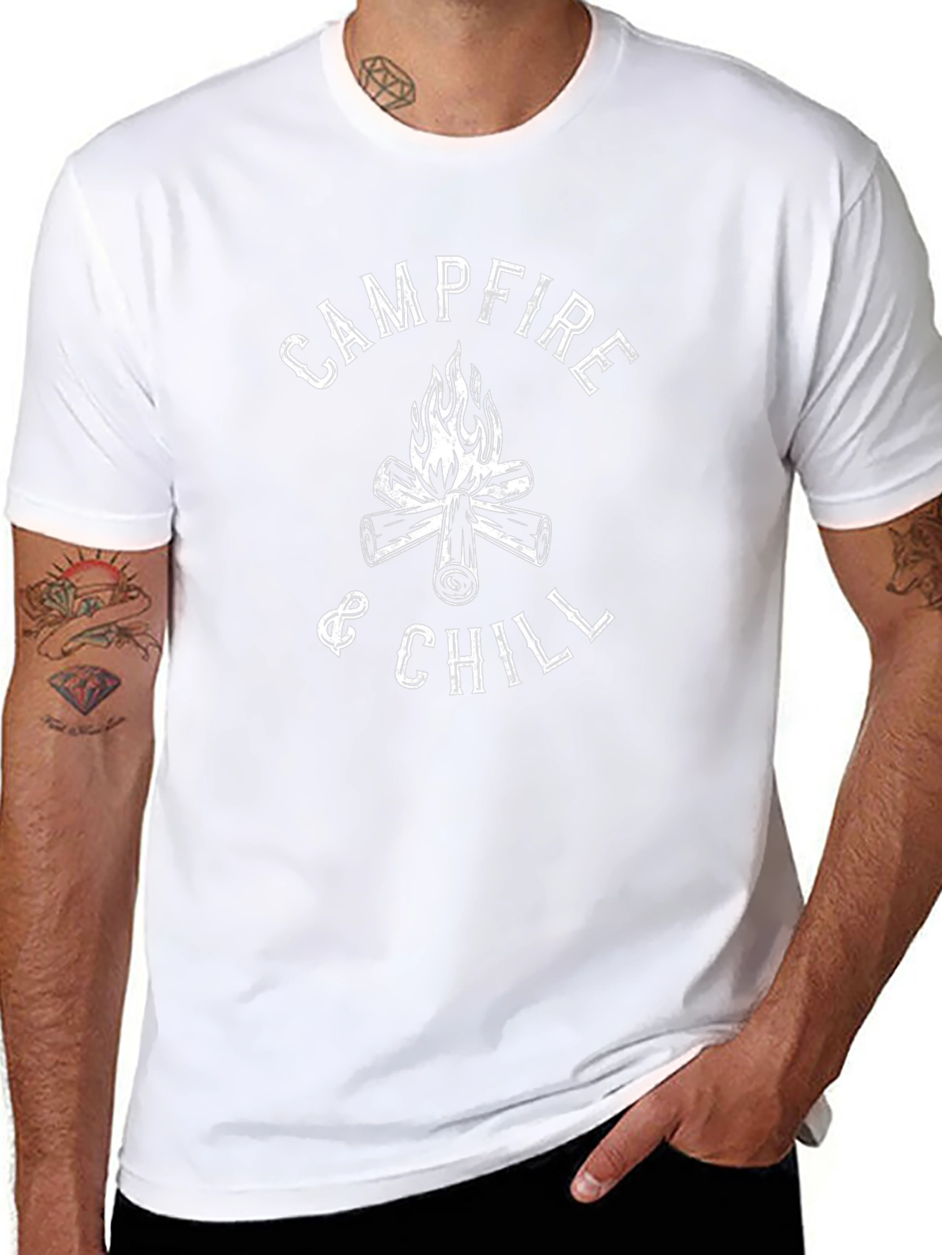 Campfire & Chill Black Graphic T-Shirt