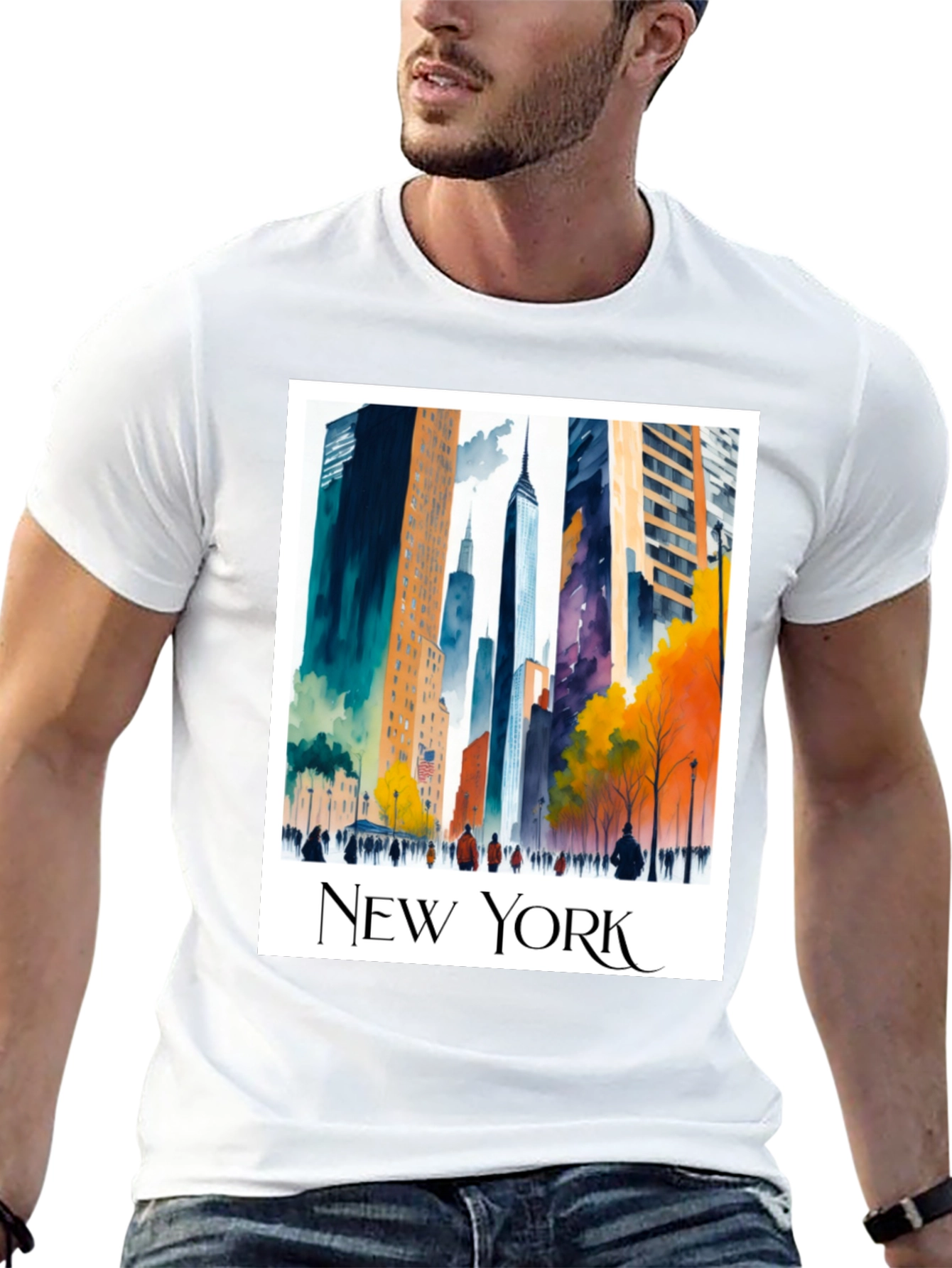 New York Cityscape Graphic Tee - Urban Style
