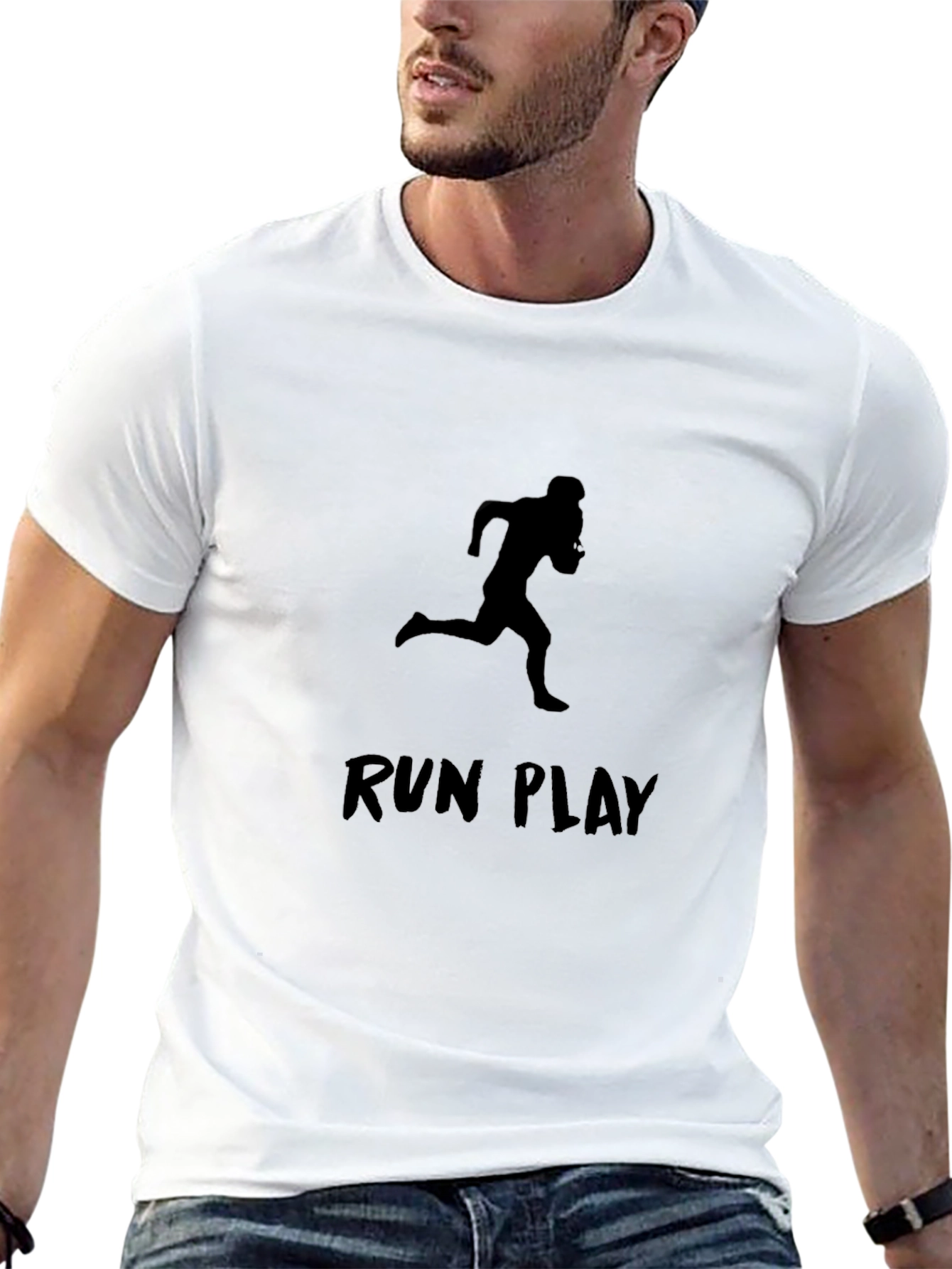Run Play Graphic Tee - Athletic Black T-Shirt