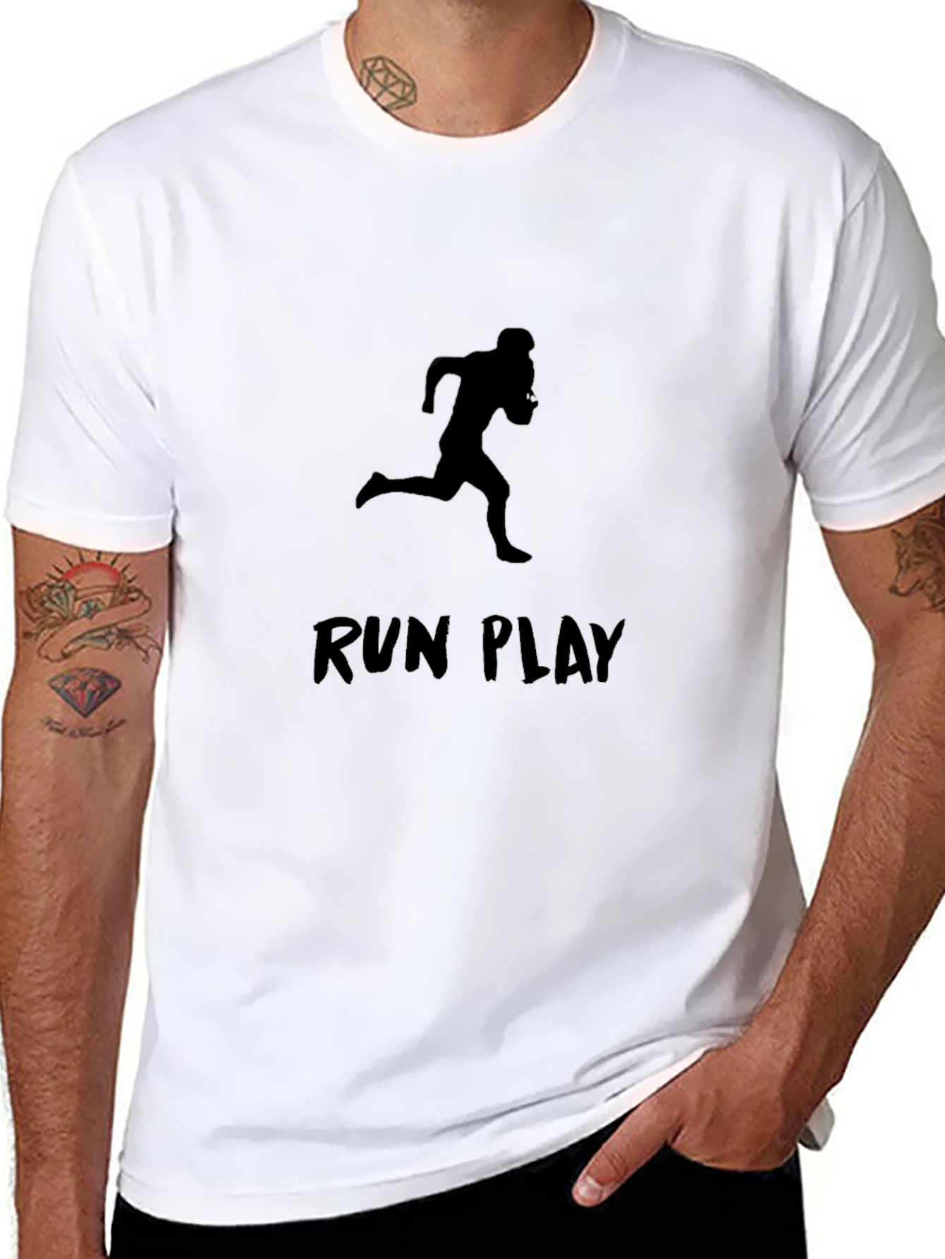 Run Play Graphic Tee - Athletic Black T-Shirt