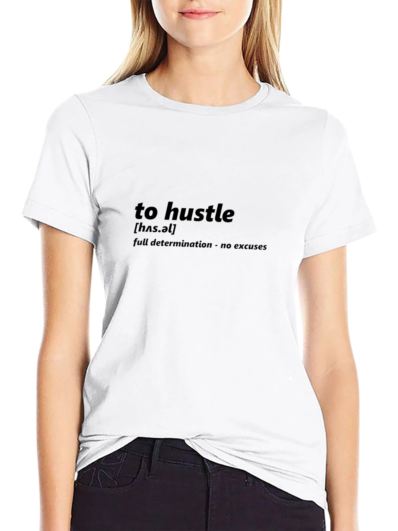 To Hustle Definition Tee - Black Cotton