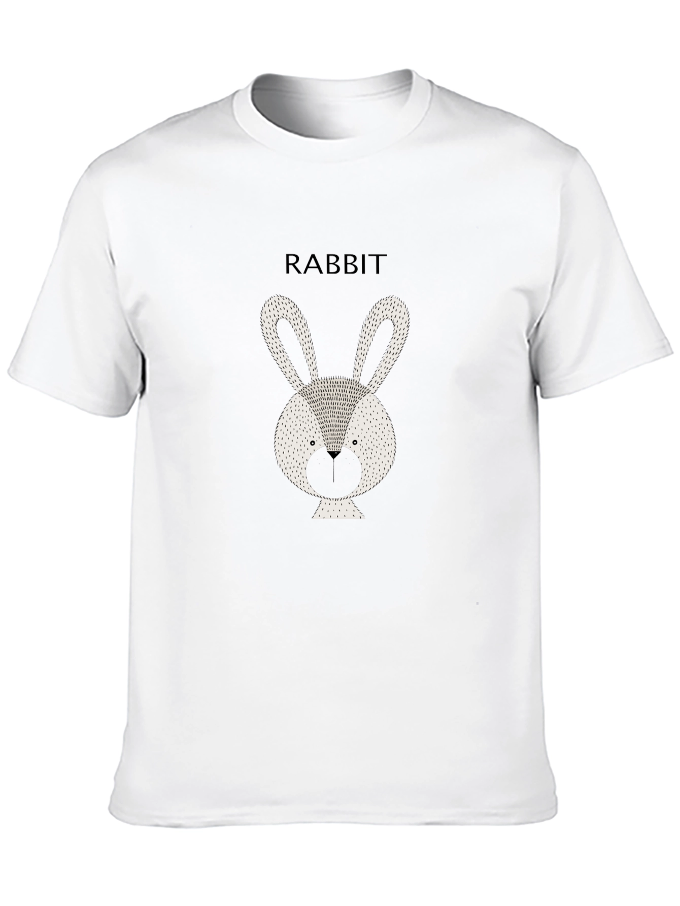Rabbit Graphic Tee - Stylish Black Cotton T-Shirt