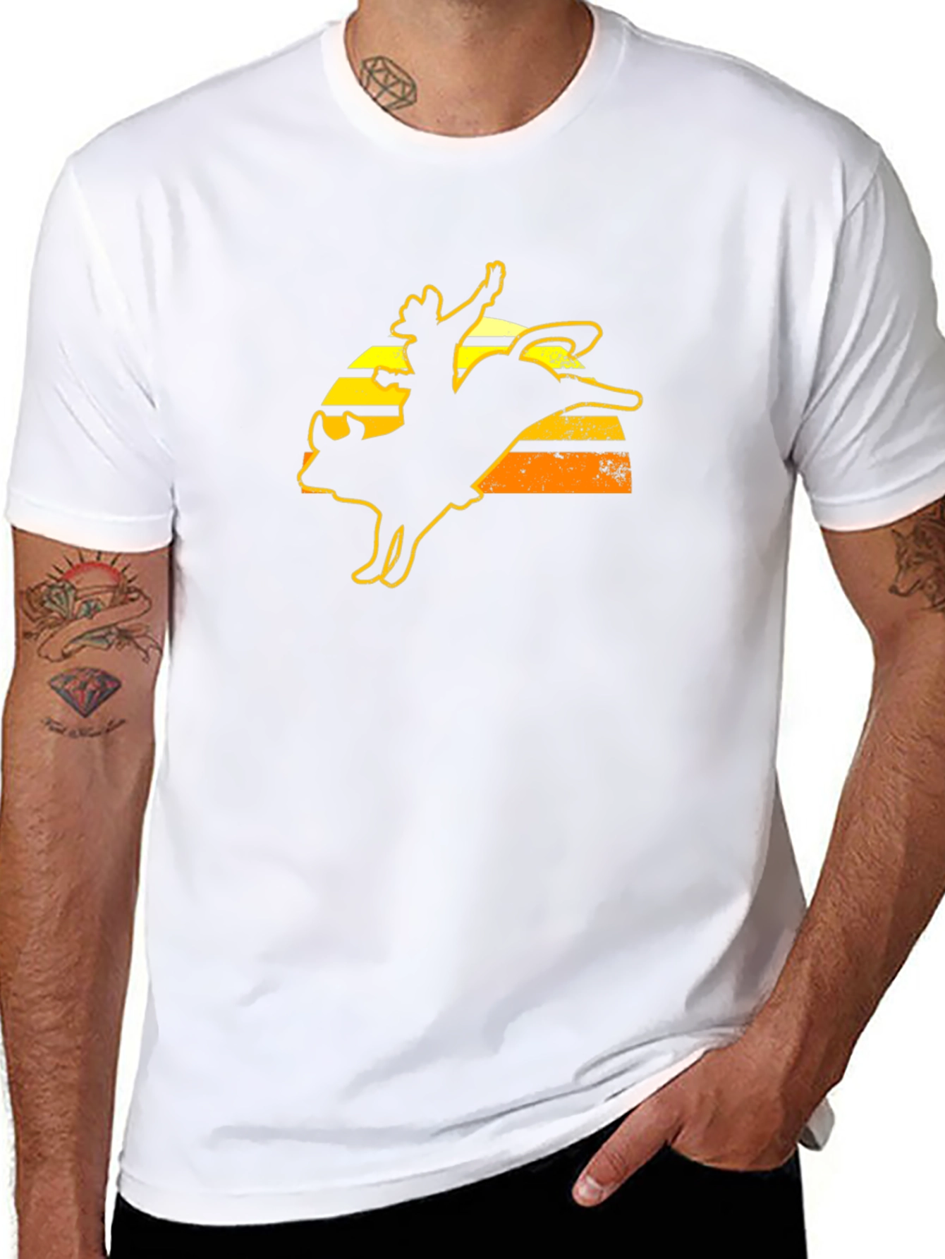 Rodeo Bull Rider Graphic Tee - Black