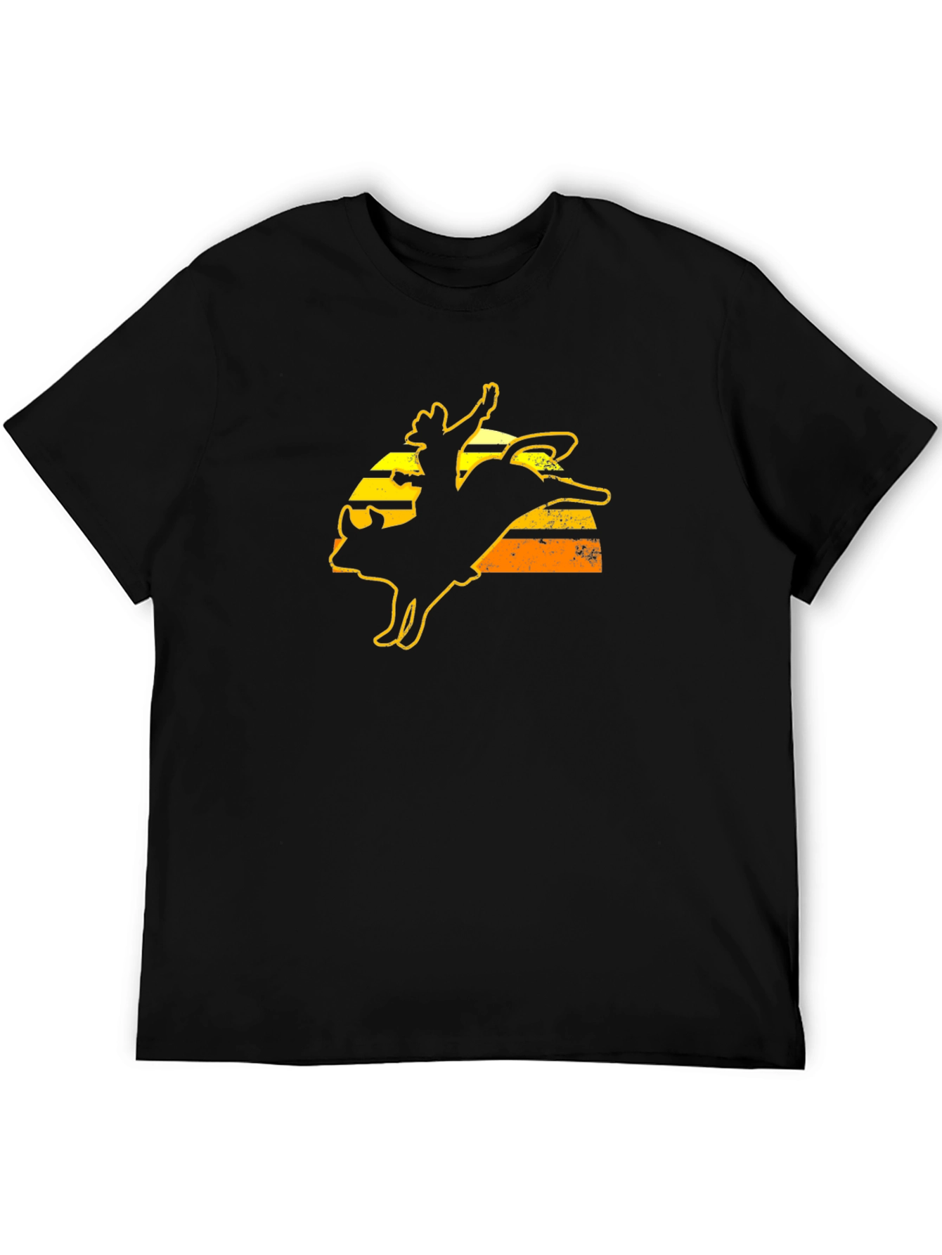 Rodeo Bull Rider Graphic Tee - Black