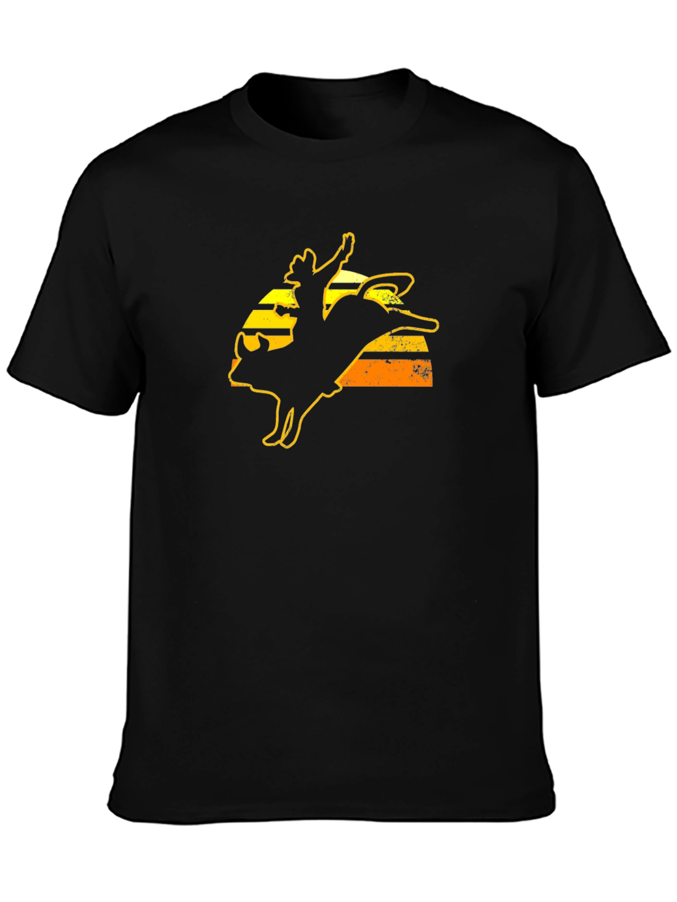 Rodeo Bull Rider Graphic Tee - Black