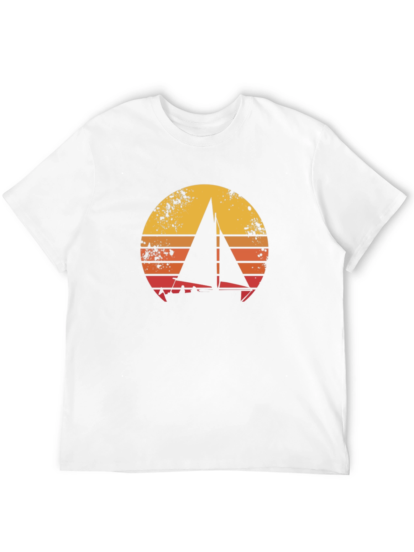 Sailboat Sunset Graphic Tee - Retro Style