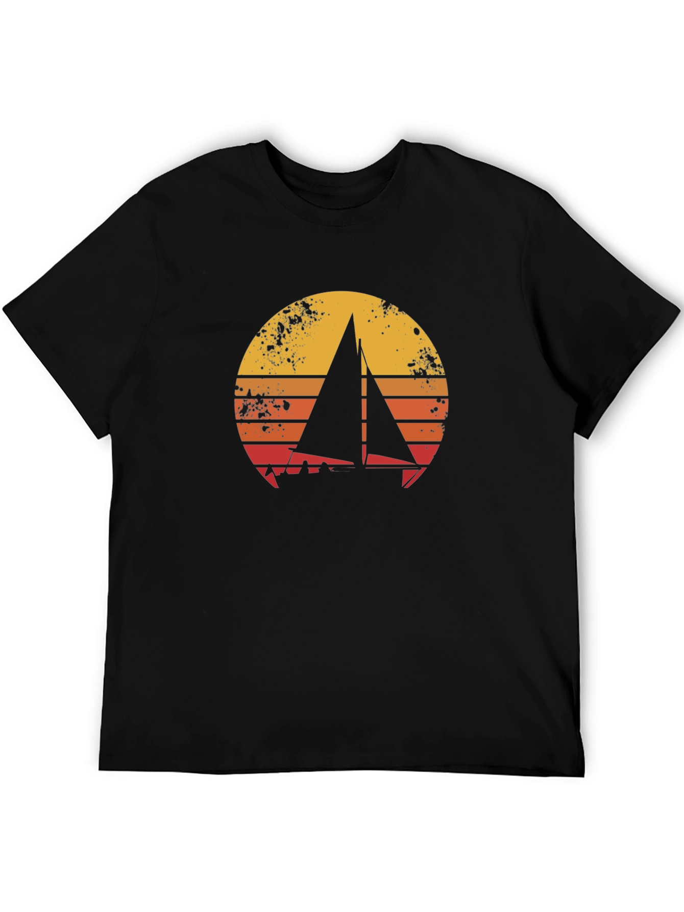 Sailboat Sunset Graphic Tee - Retro Style