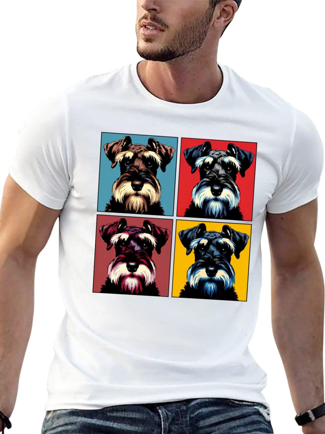 Schnauzer Pop Art Graphic T-Shirt