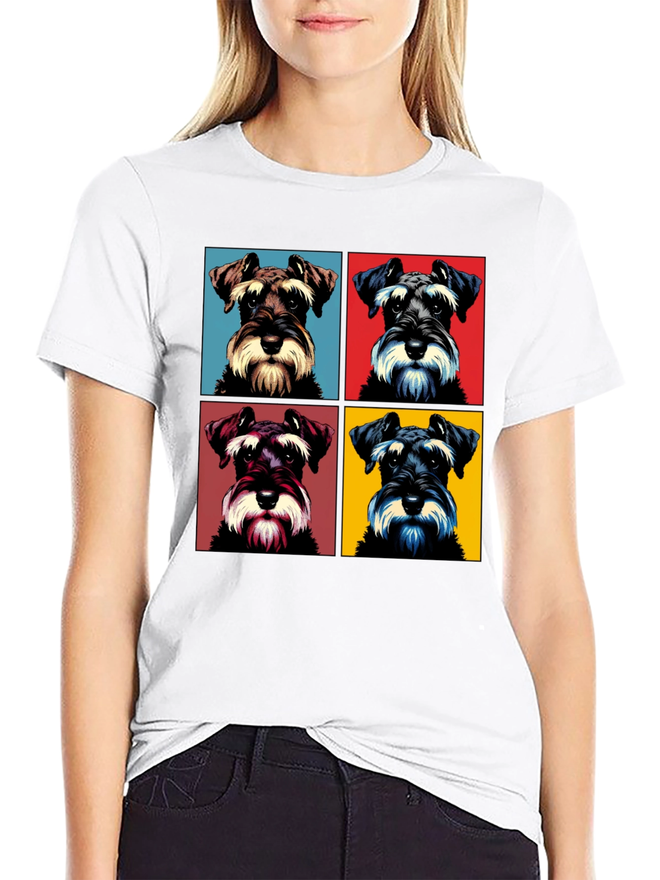 Schnauzer Pop Art Graphic T-Shirt