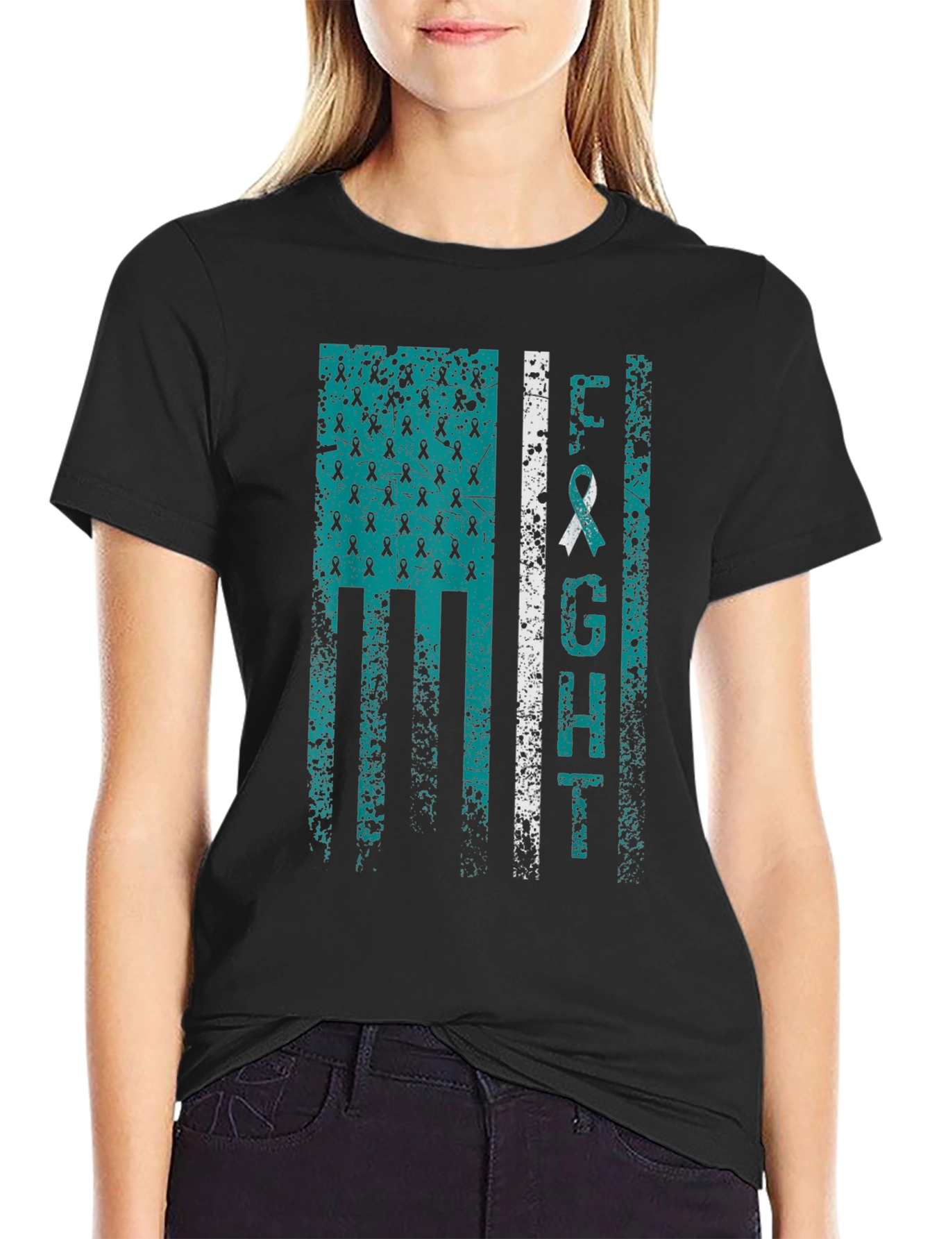 Fight Teal Ribbon Awareness T-Shirt