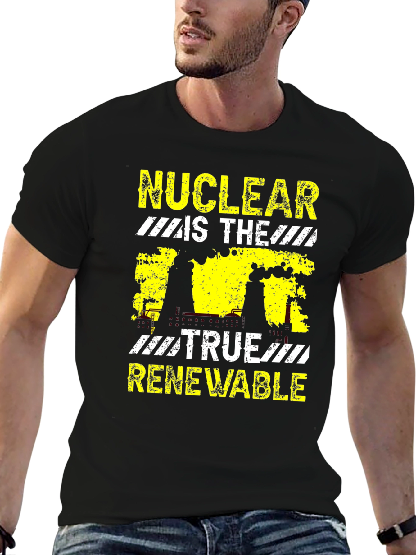 Nuclear Is The True Renewable Black Graphic T-Shirt