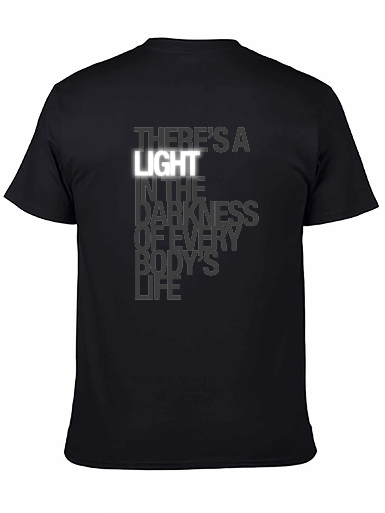Theres a Light Graphic Print Black T-Shirt