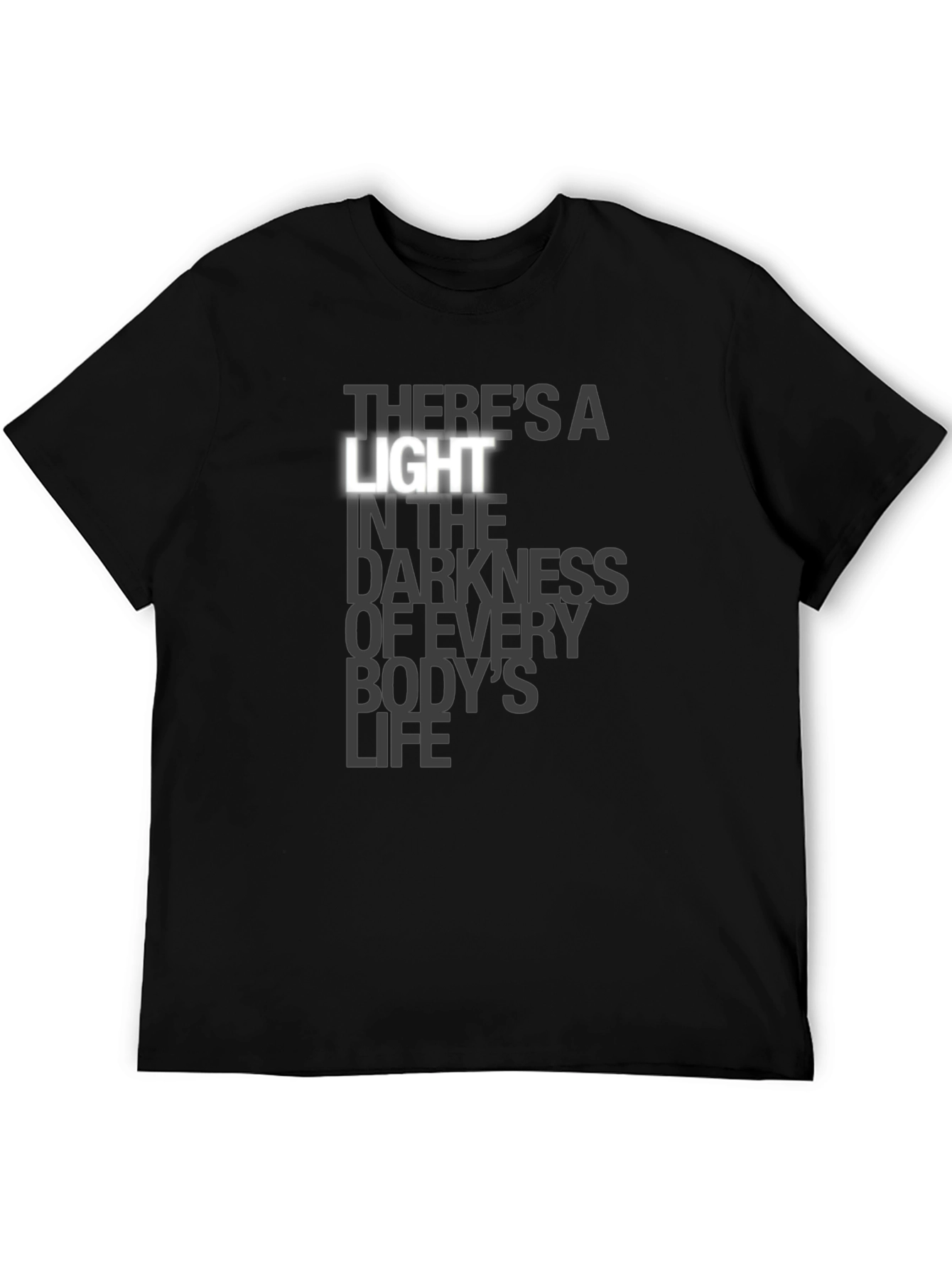 Theres a Light Graphic Print Black T-Shirt