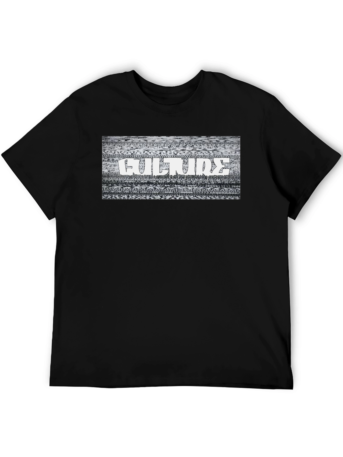 Culture Glitch Graphic T-Shirt - Black