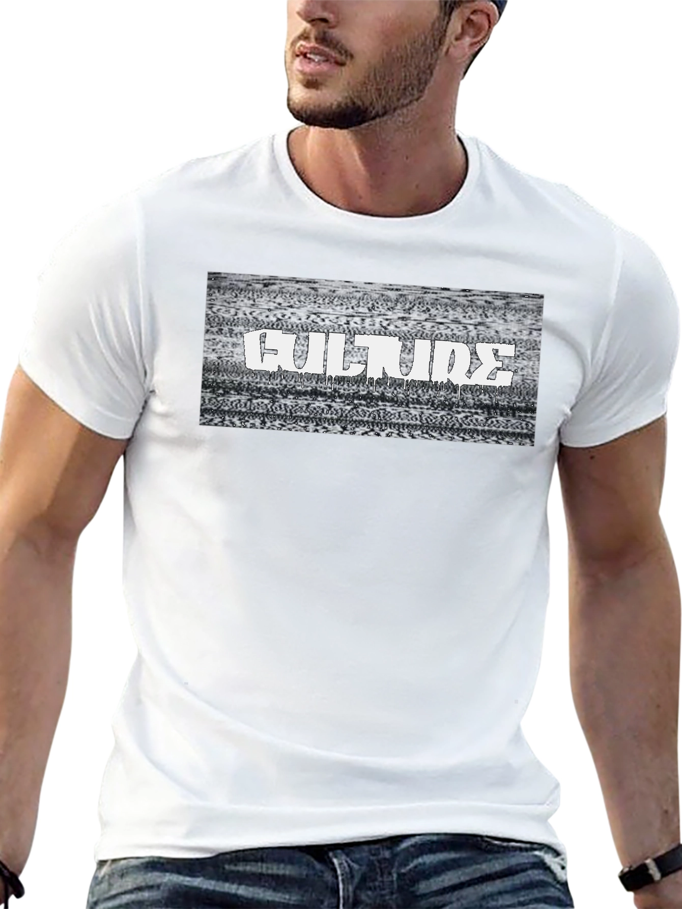 Culture Glitch Graphic T-Shirt - Black