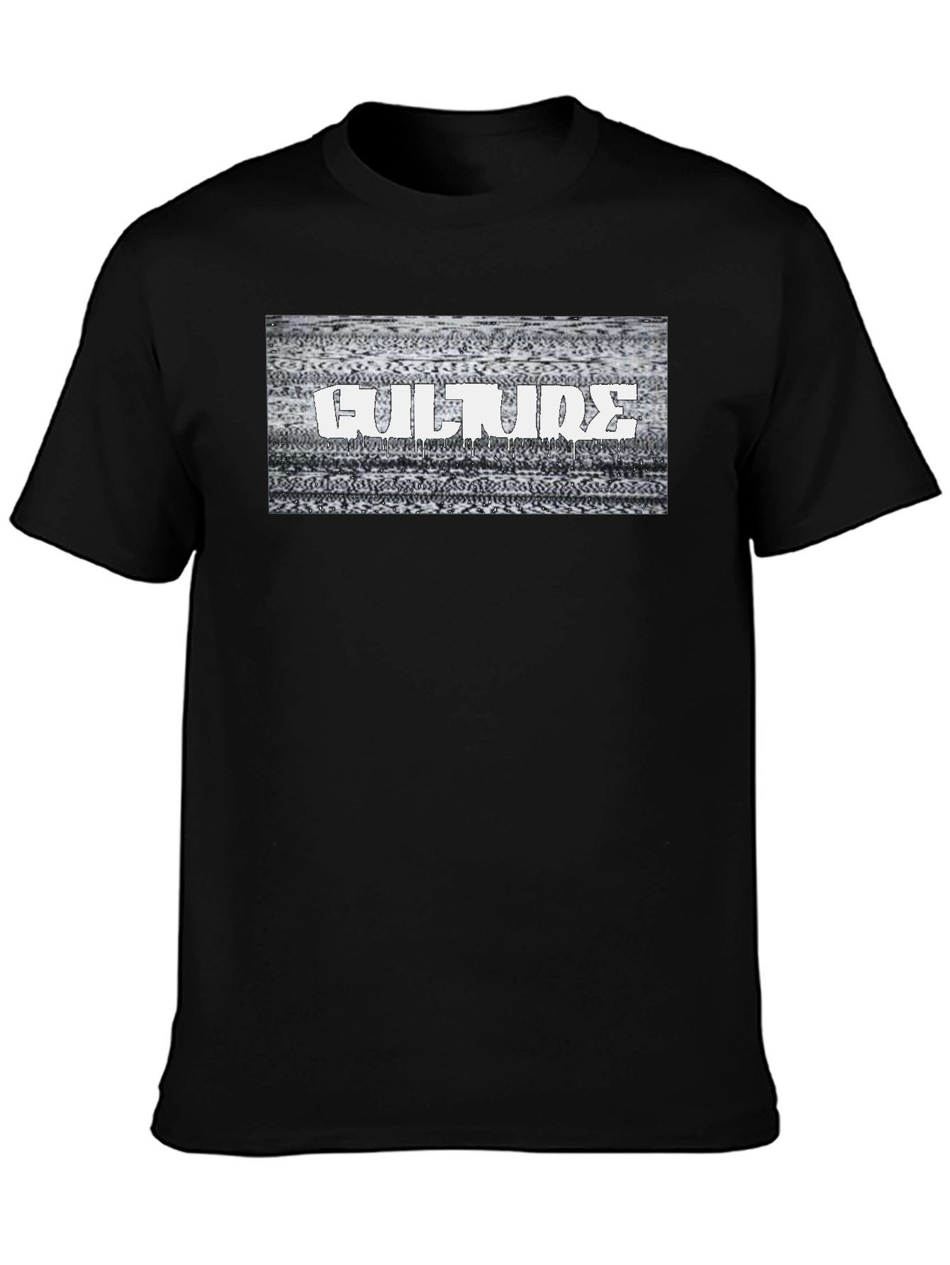 Culture Glitch Graphic T-Shirt - Black