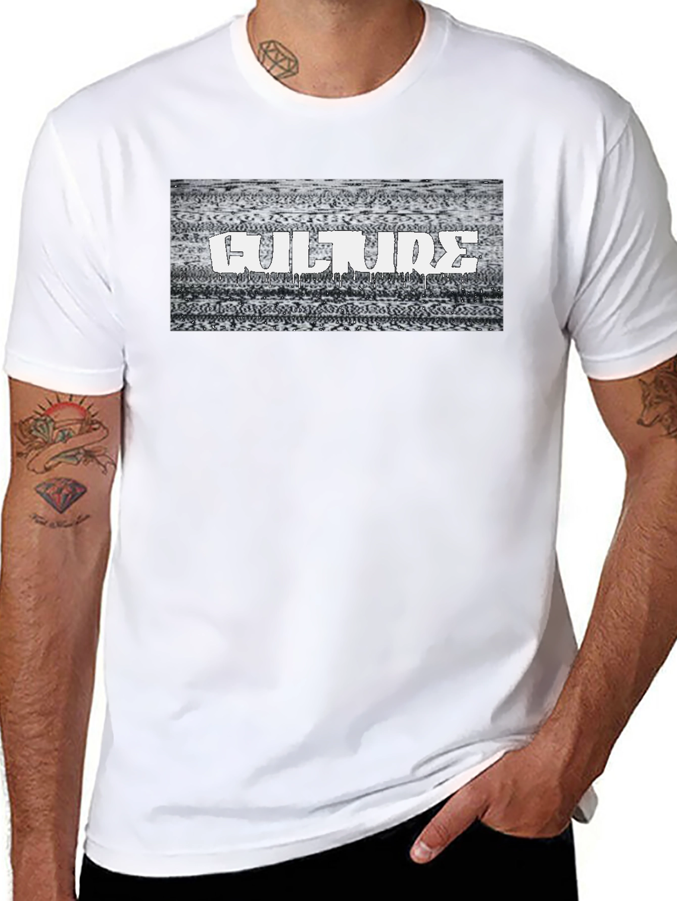 Culture Glitch Graphic T-Shirt - Black