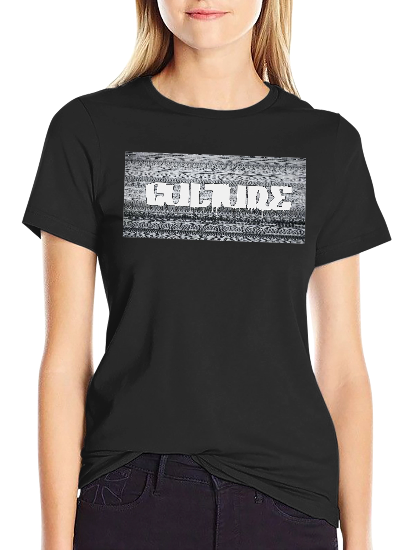 Culture Glitch Graphic T-Shirt - Black