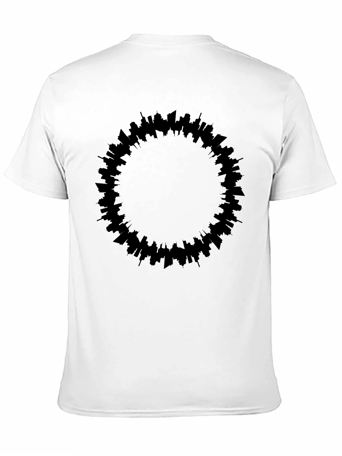 Modern Cityscape Circle Black Tee