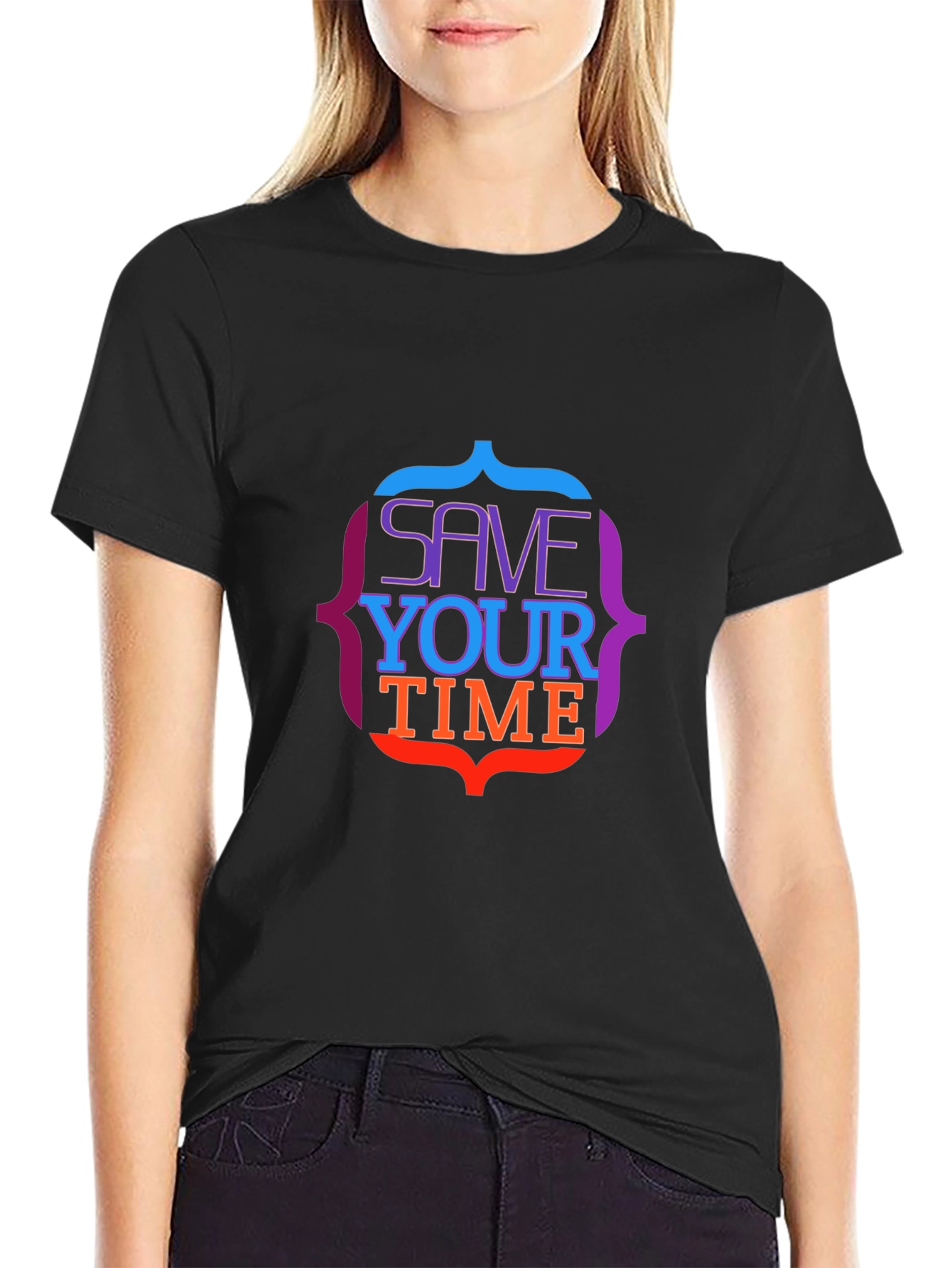 Save Your Time Graphic Tee - Stylish Black T-Shirt
