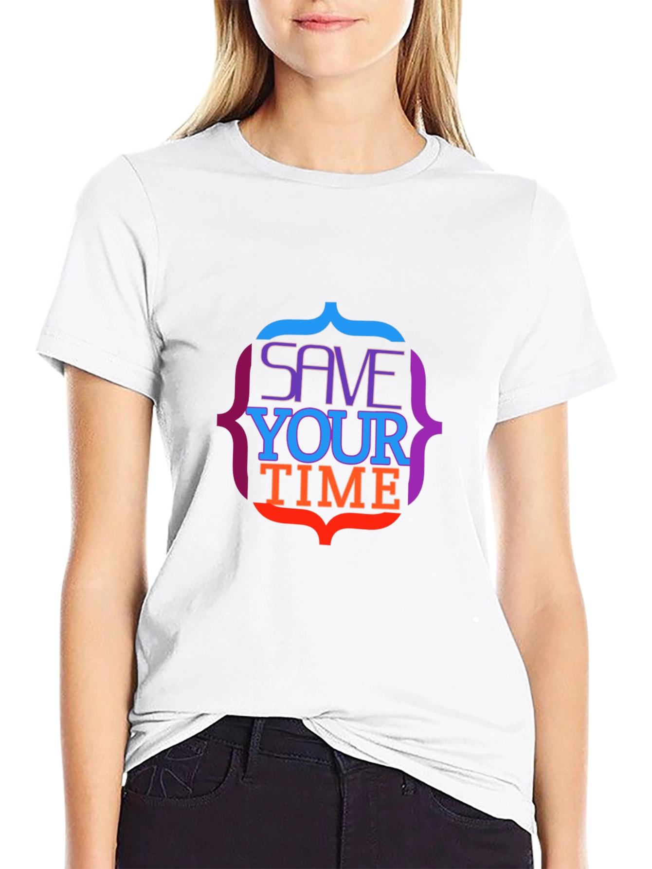 Save Your Time Graphic Tee - Stylish Black T-Shirt