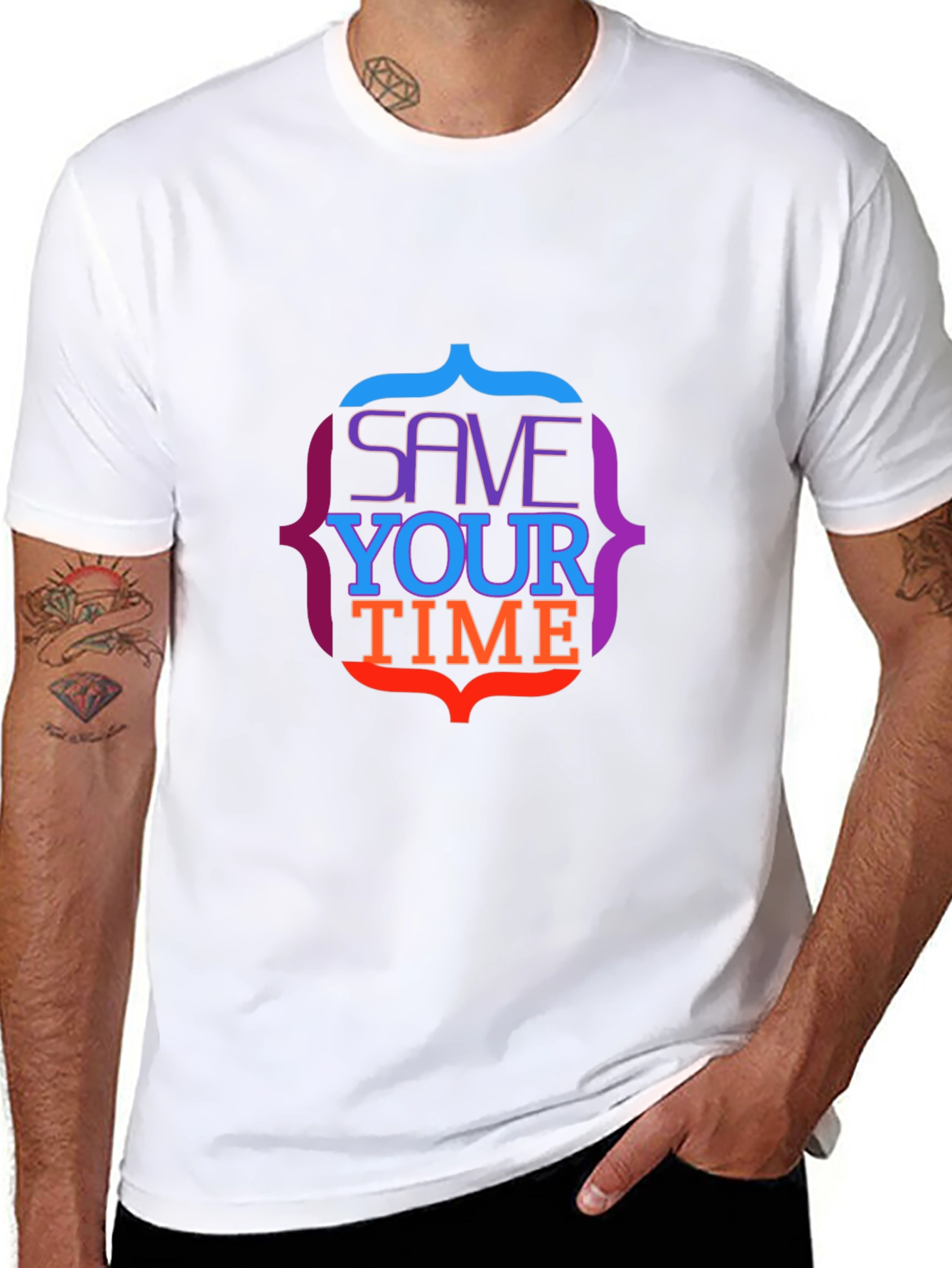 Save Your Time Graphic Tee - Stylish Black T-Shirt