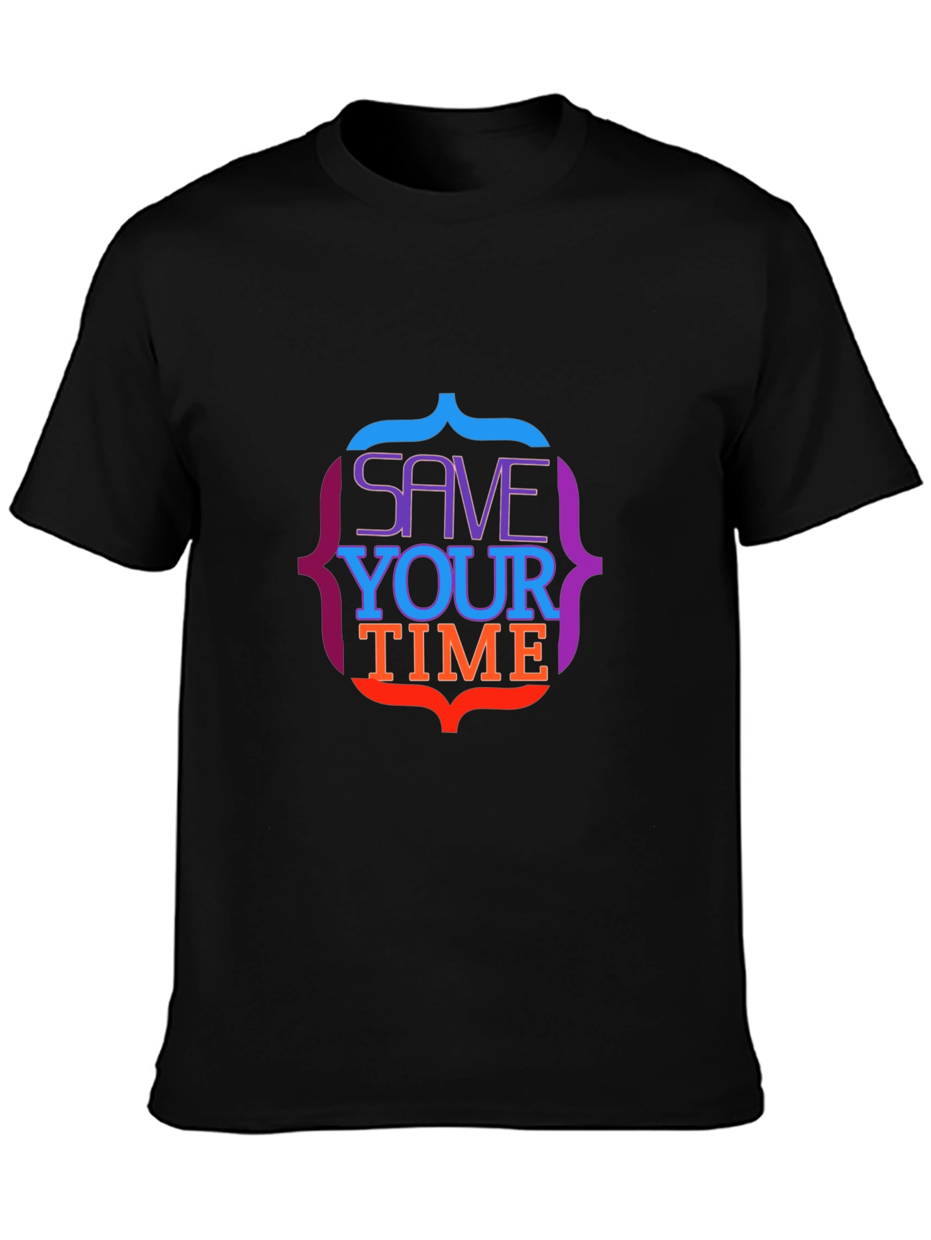 Save Your Time Graphic Tee - Stylish Black T-Shirt