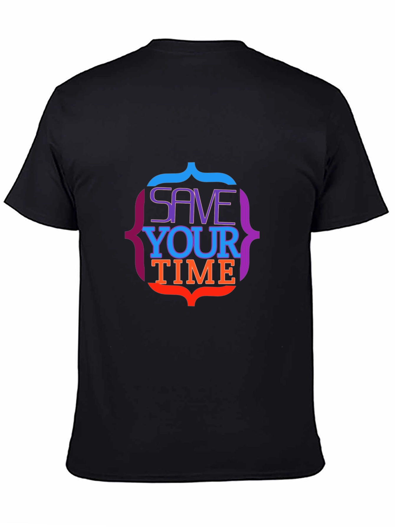 Save Your Time Graphic Tee - Stylish Black T-Shirt