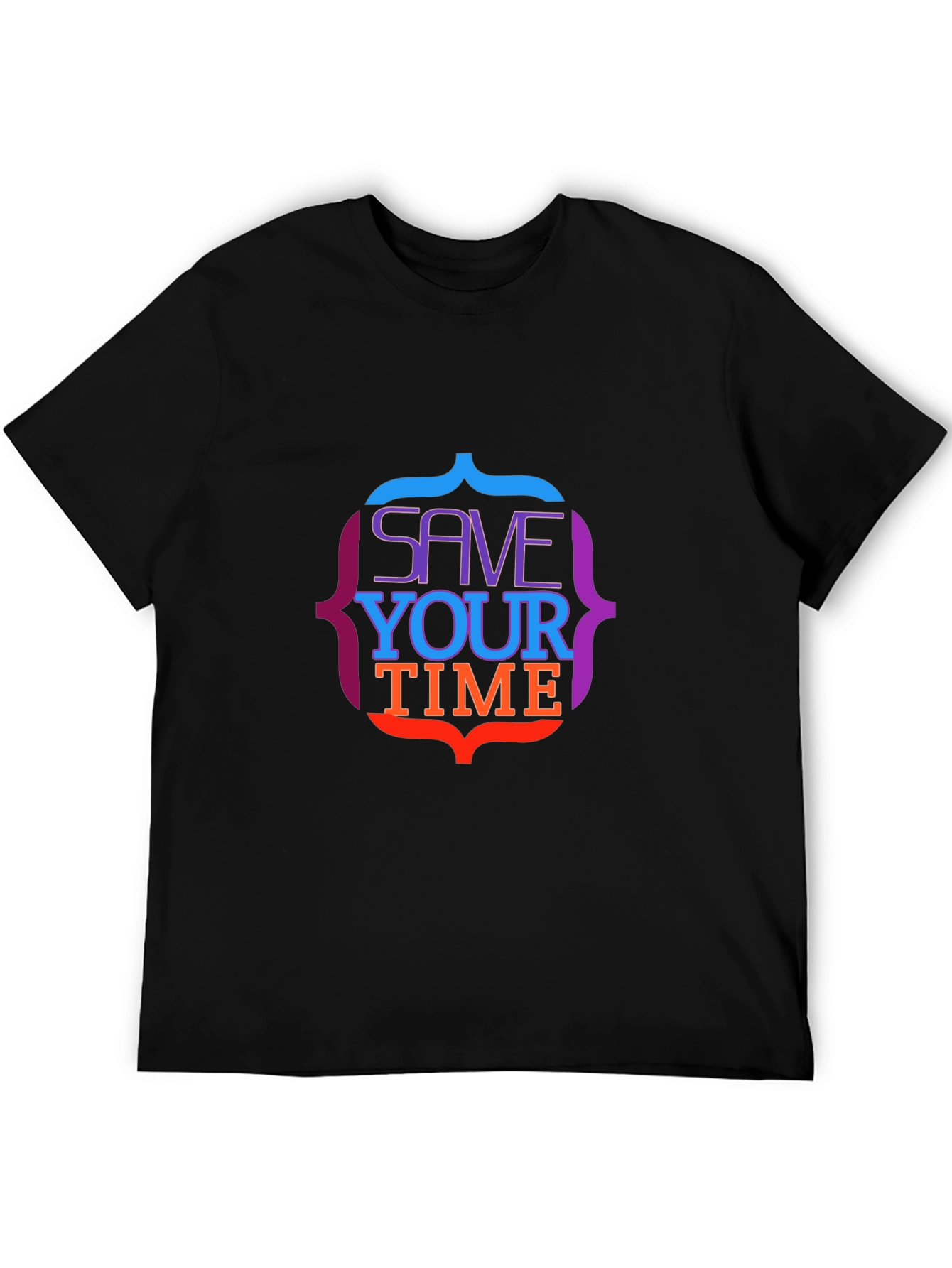 Save Your Time Graphic Tee - Stylish Black T-Shirt