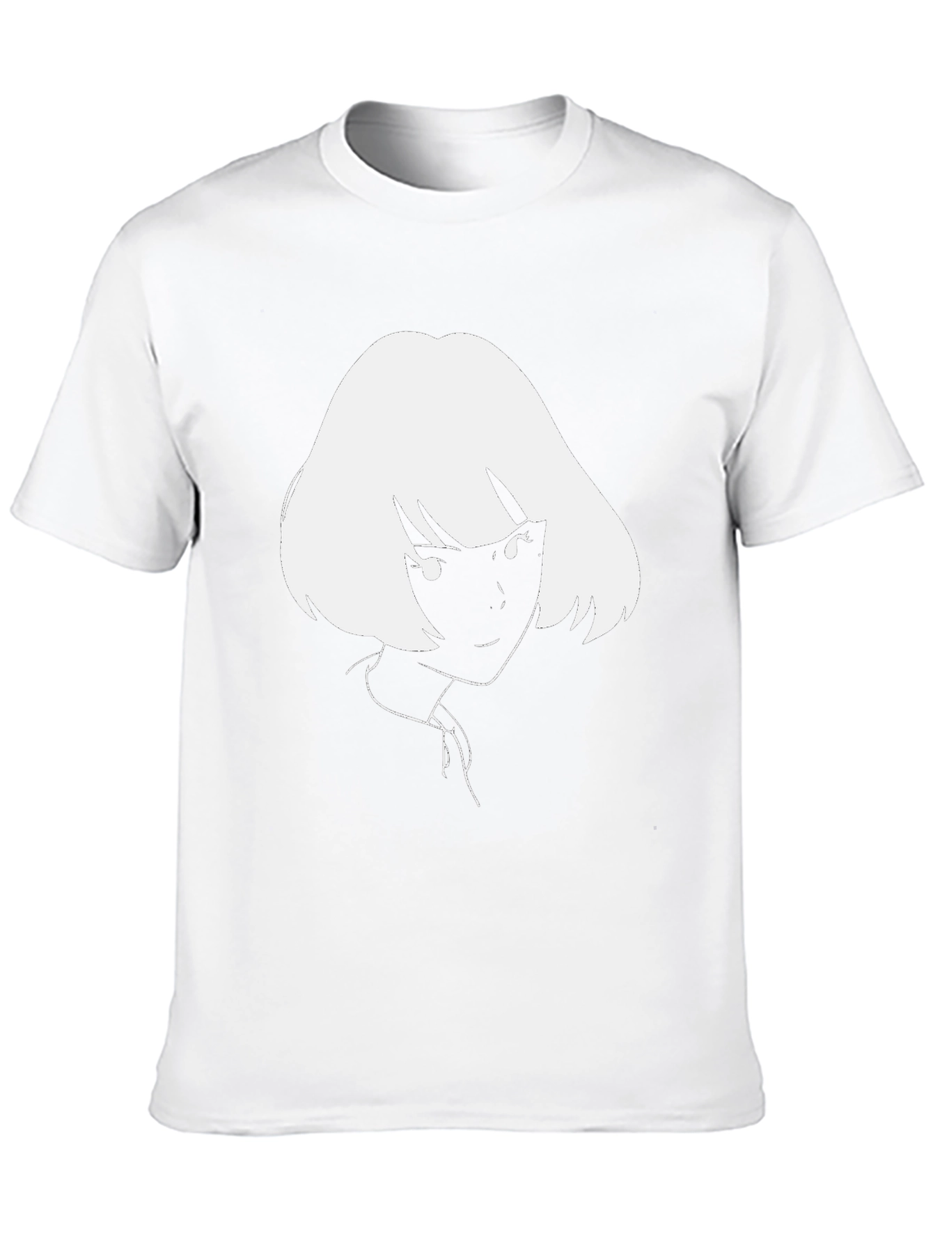 Anime Girl Graphic Tee - Black Cotton T-Shirt