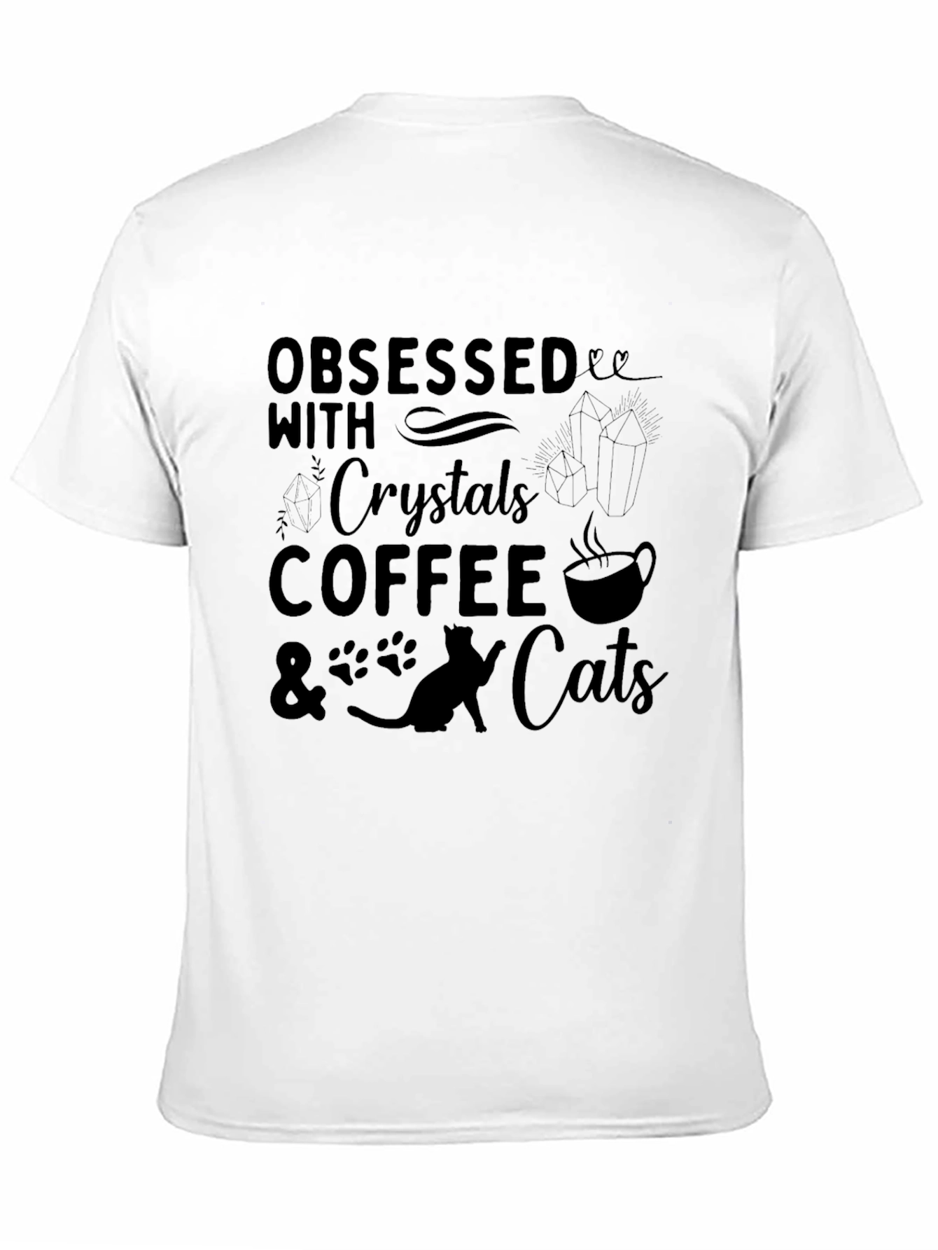 Obsessed with Crystals Coffee Cats T-Shirt
