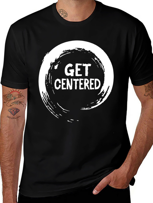 Get Centered Graphic Tee - Relaxed Fit Black T-Shirt