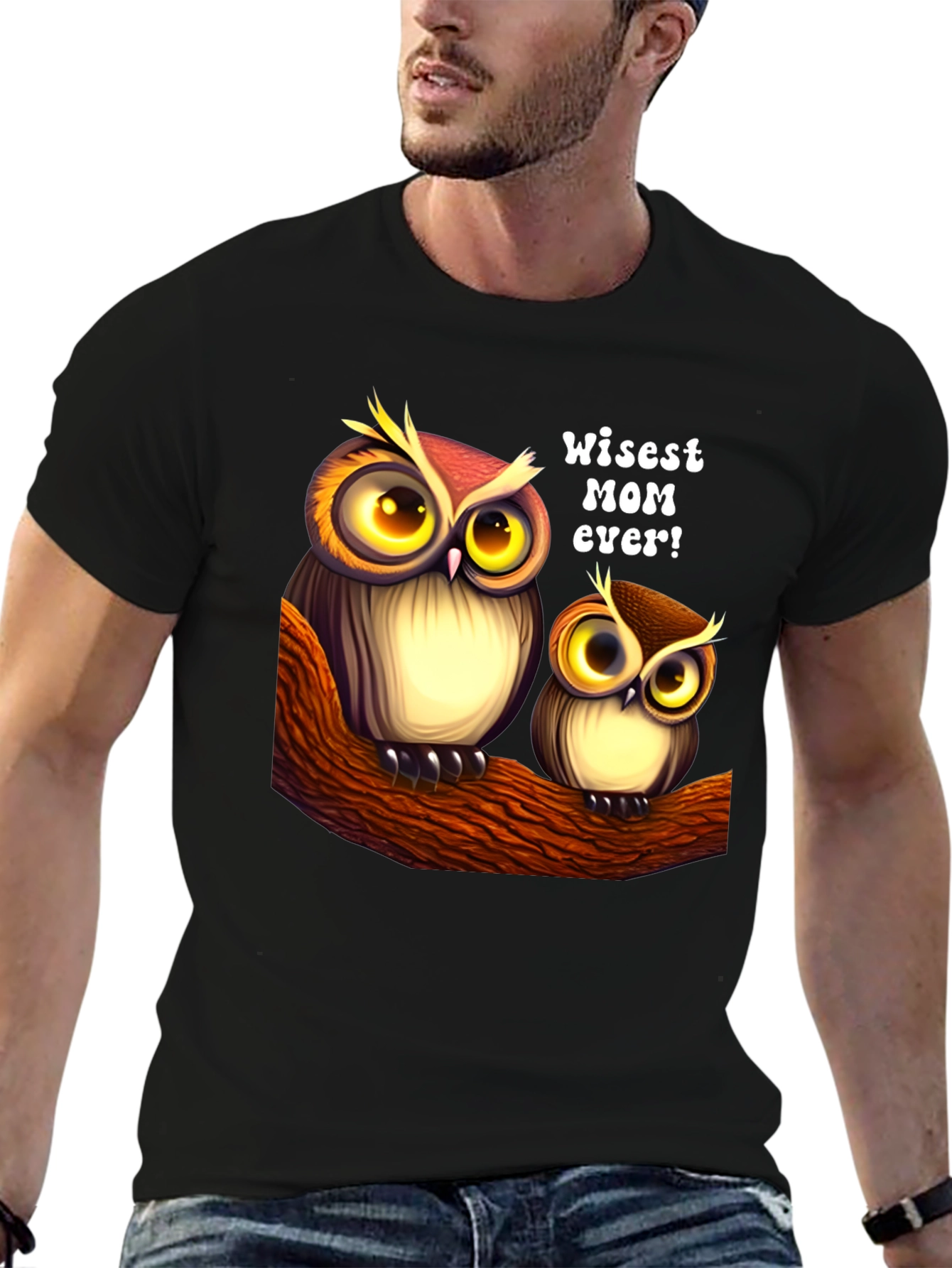 Wise Mom Owl Graphic T-Shirt