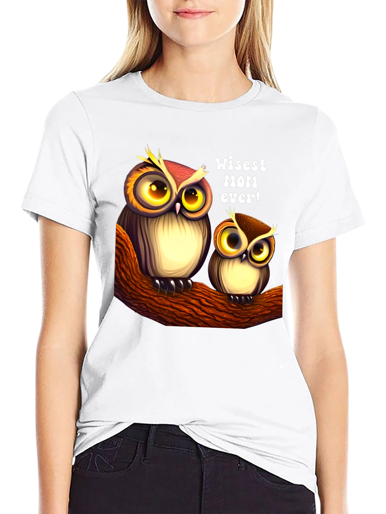 Wise Mom Owl Graphic T-Shirt