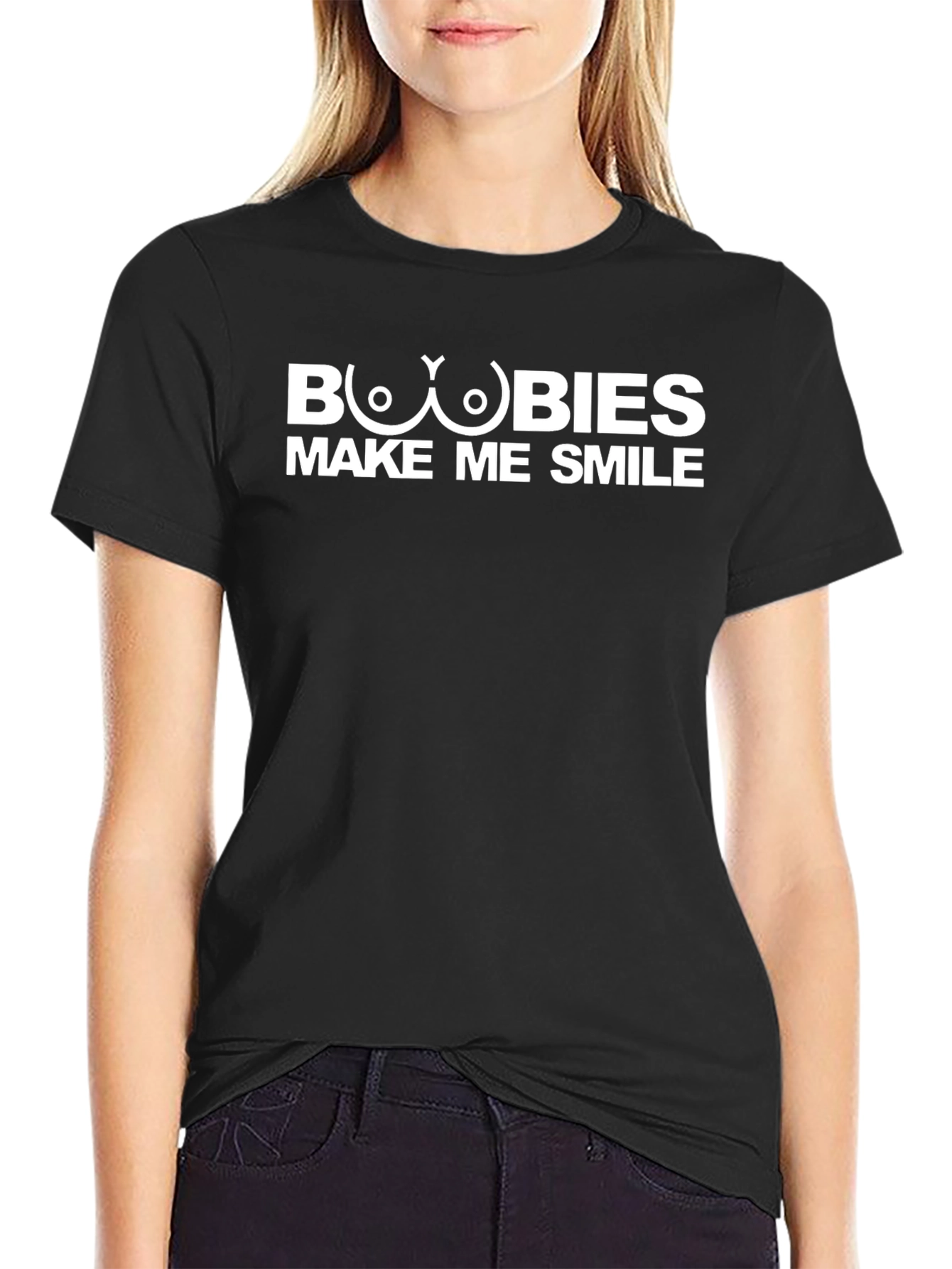 Boobies Make Me Smile Funny Graphic T-Shirt