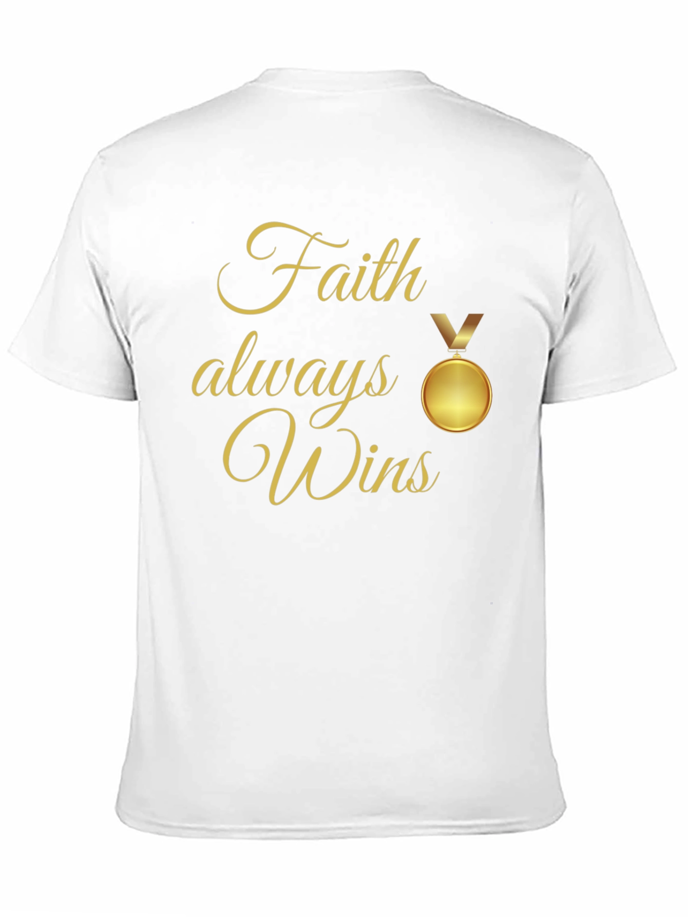 Faith Always Wins T-Shirt - Religious Medal Graphic Tee
