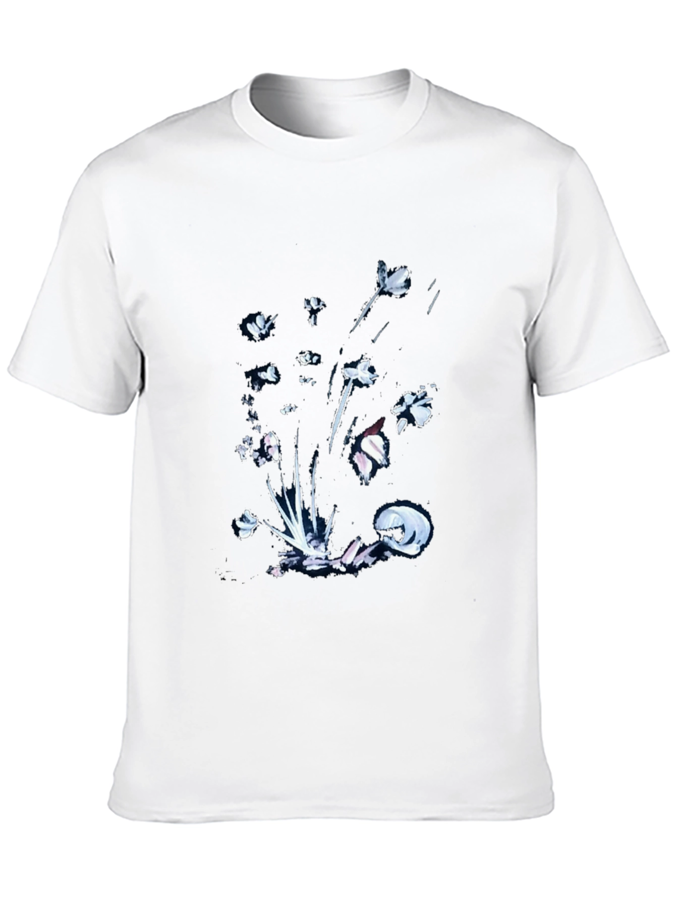Black Floral Graphic Tee - Casual Wear