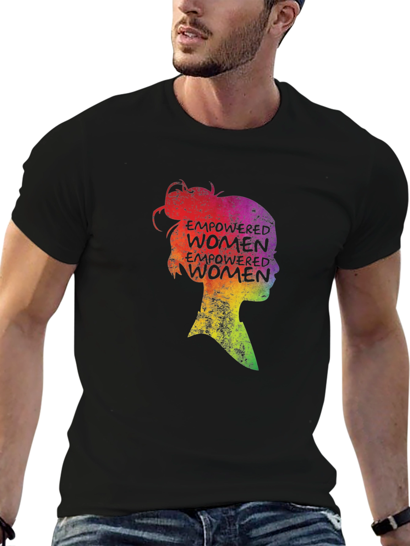 Empowered Women Silhouette Graphic Tee - Black