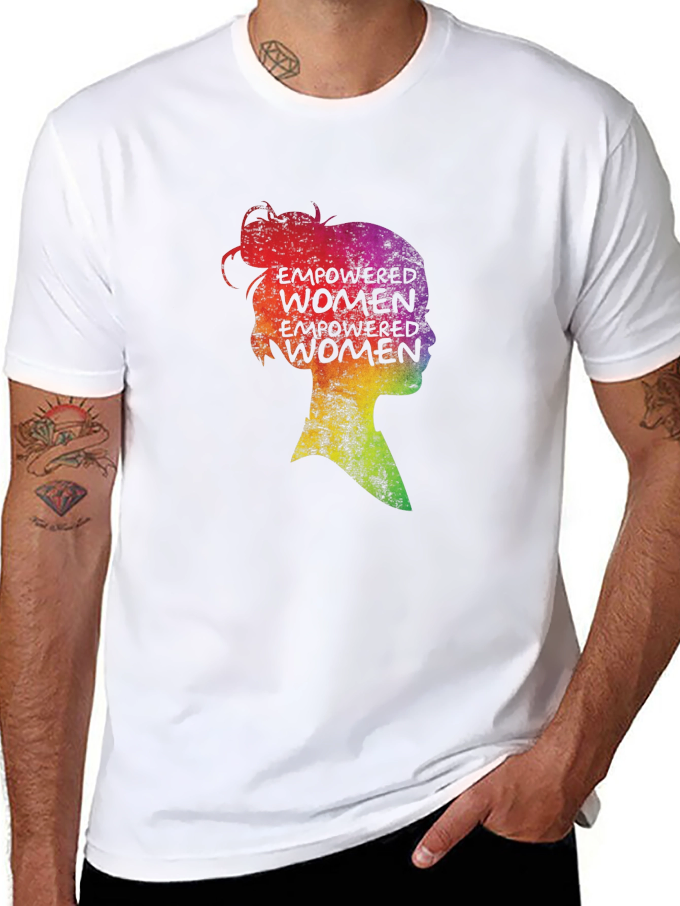Empowered Women Silhouette Graphic Tee - Black